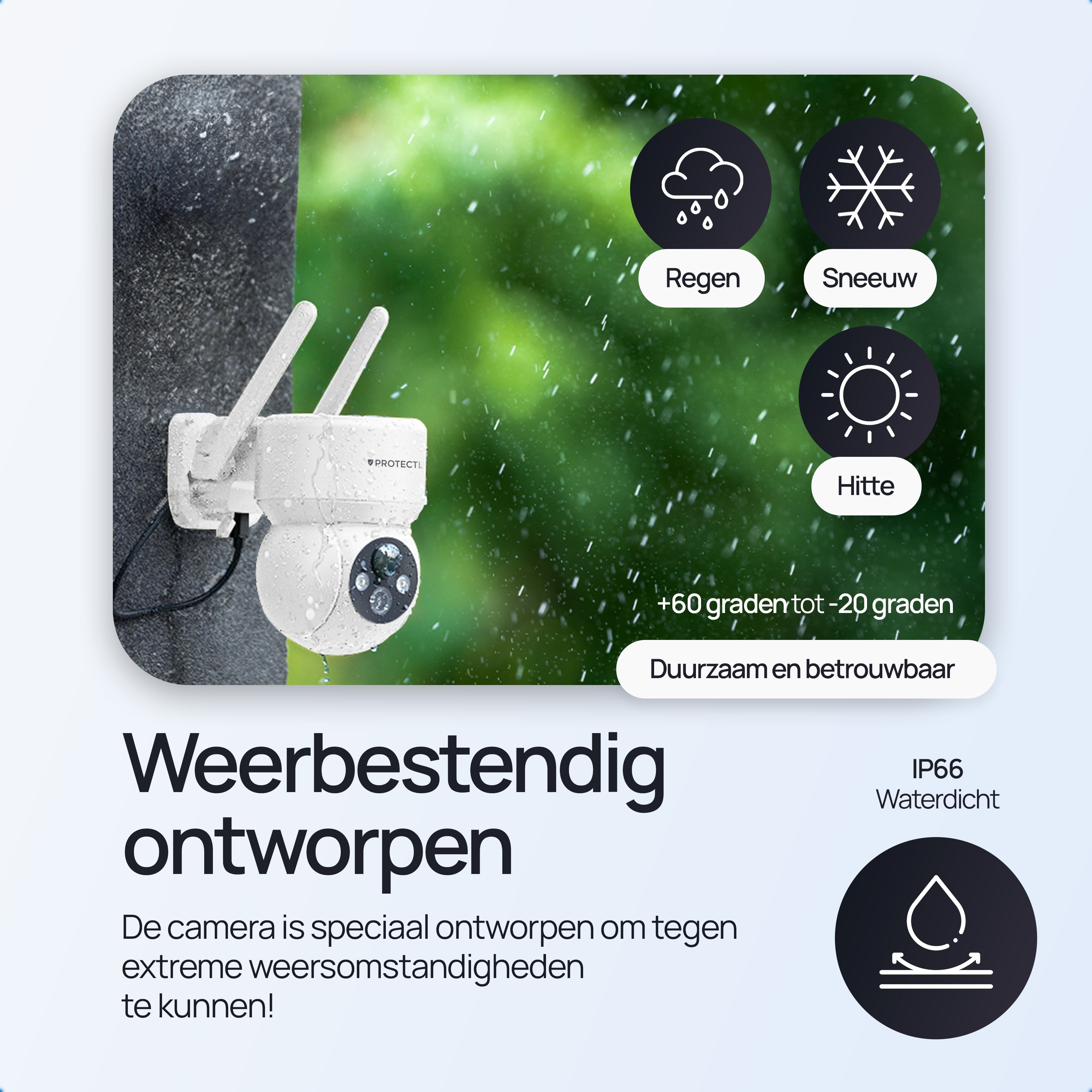 Protectly – Draadloze Beveiligingscamera Wit – 2K Nachtzicht & Appbediening - Siltcon