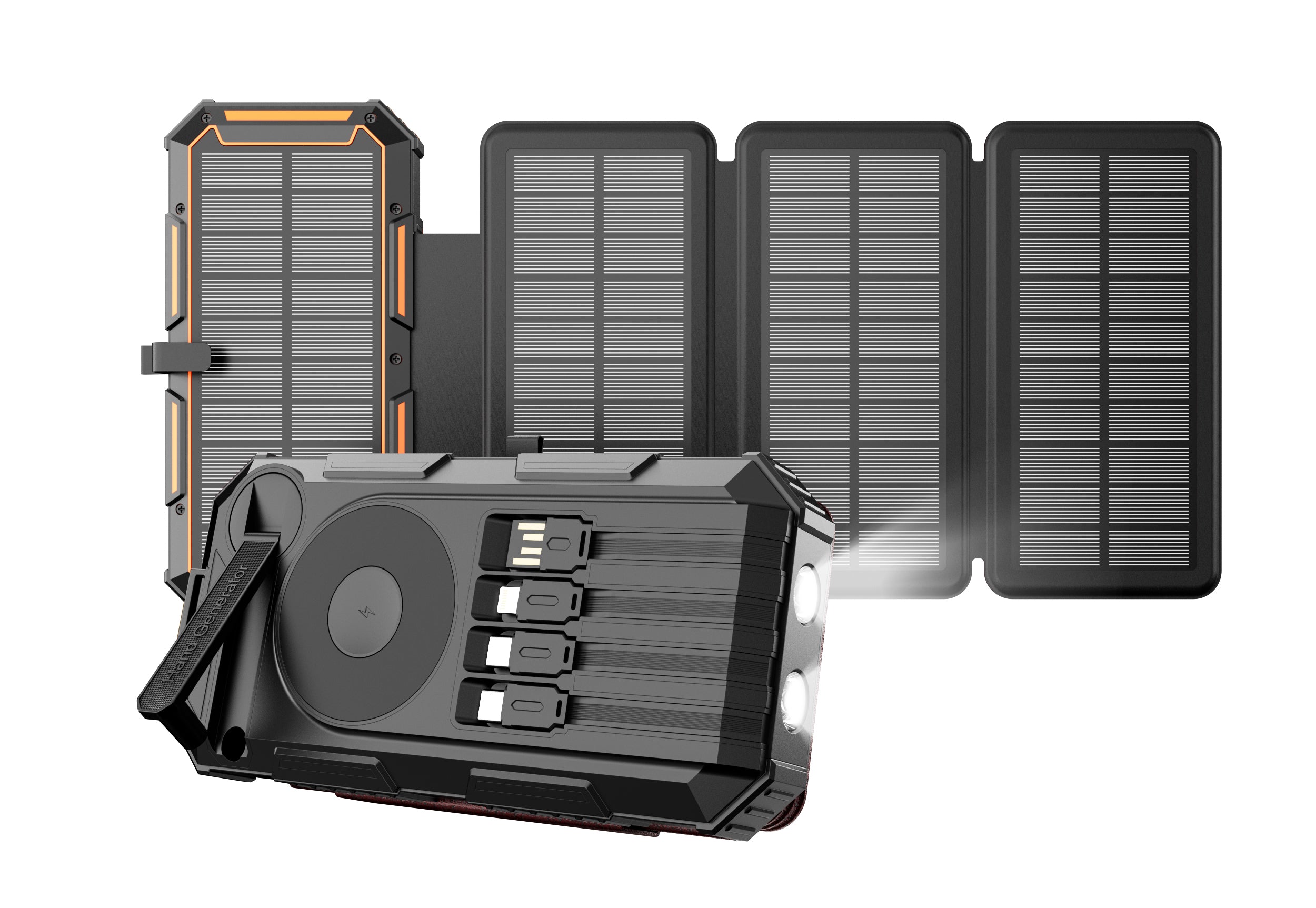 Siltcon® Powerbank Zonneenergie 20000 mAh - Solar Powerbank & Opwindbaar