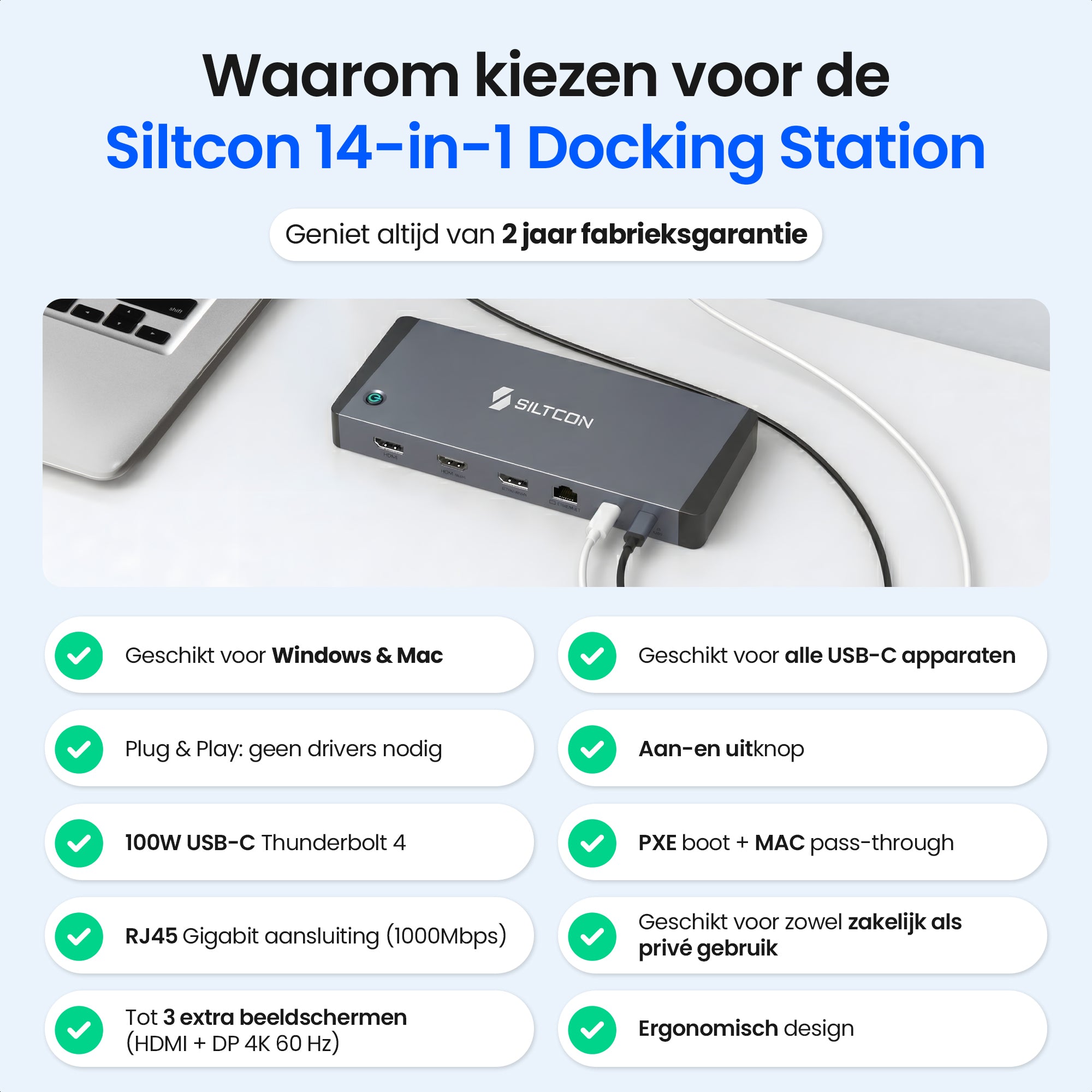 Siltcon® 14 in 1 - Docking Station Laptop