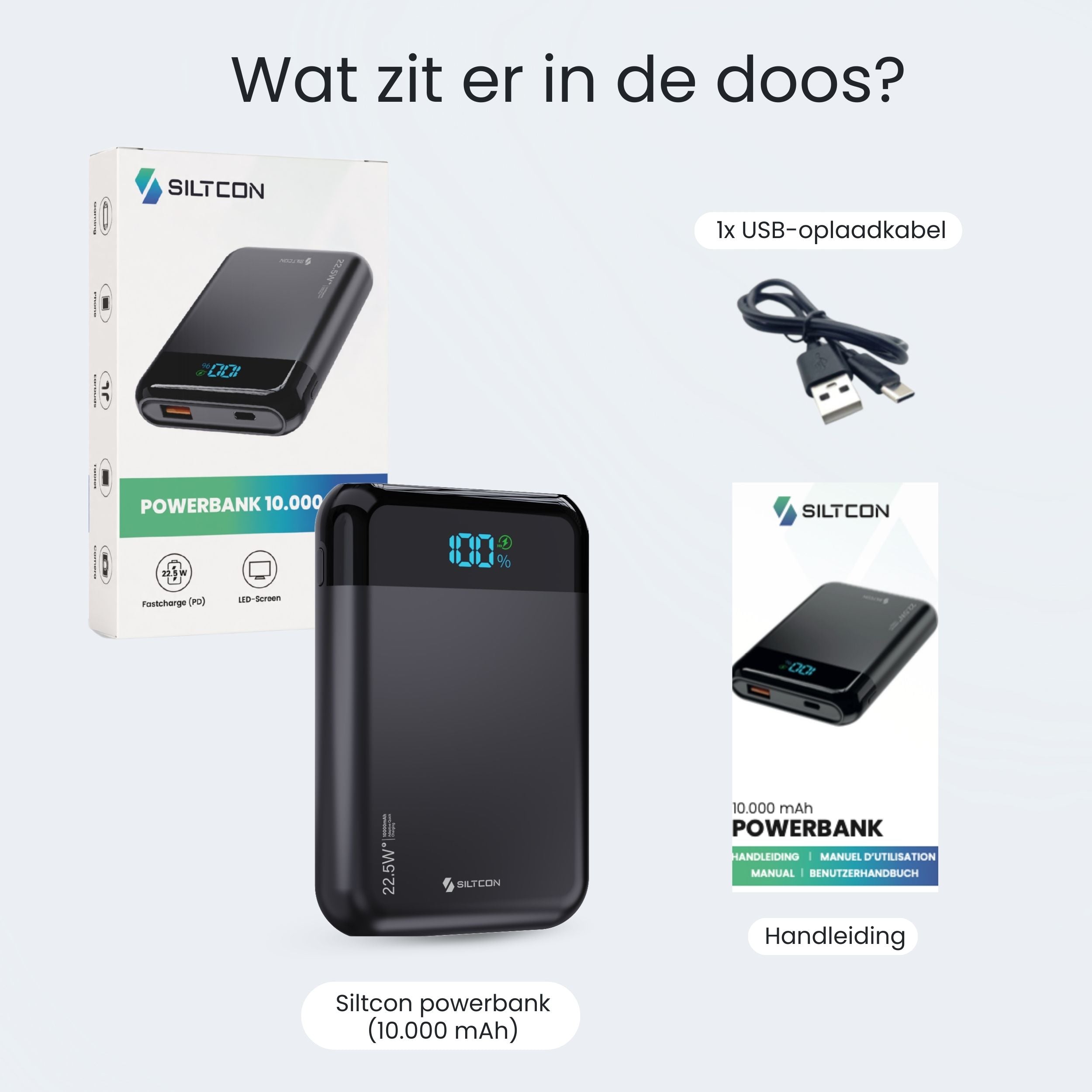 Siltcon® Ultra Kompakte Powerbank 10000 mAh