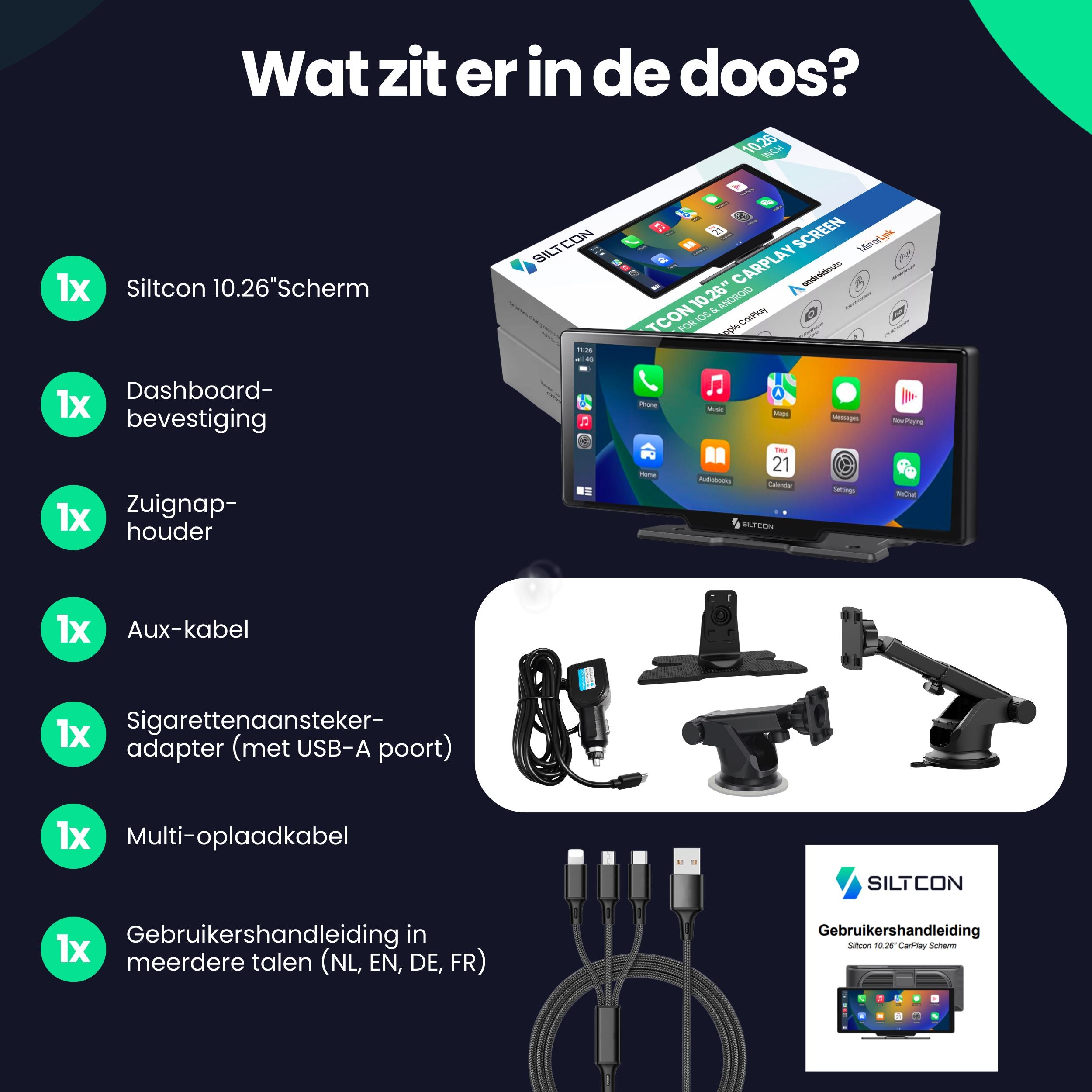 Siltcon® 10,26" CarPlay / Android Auto Bildschirm - Ohne Kamera
