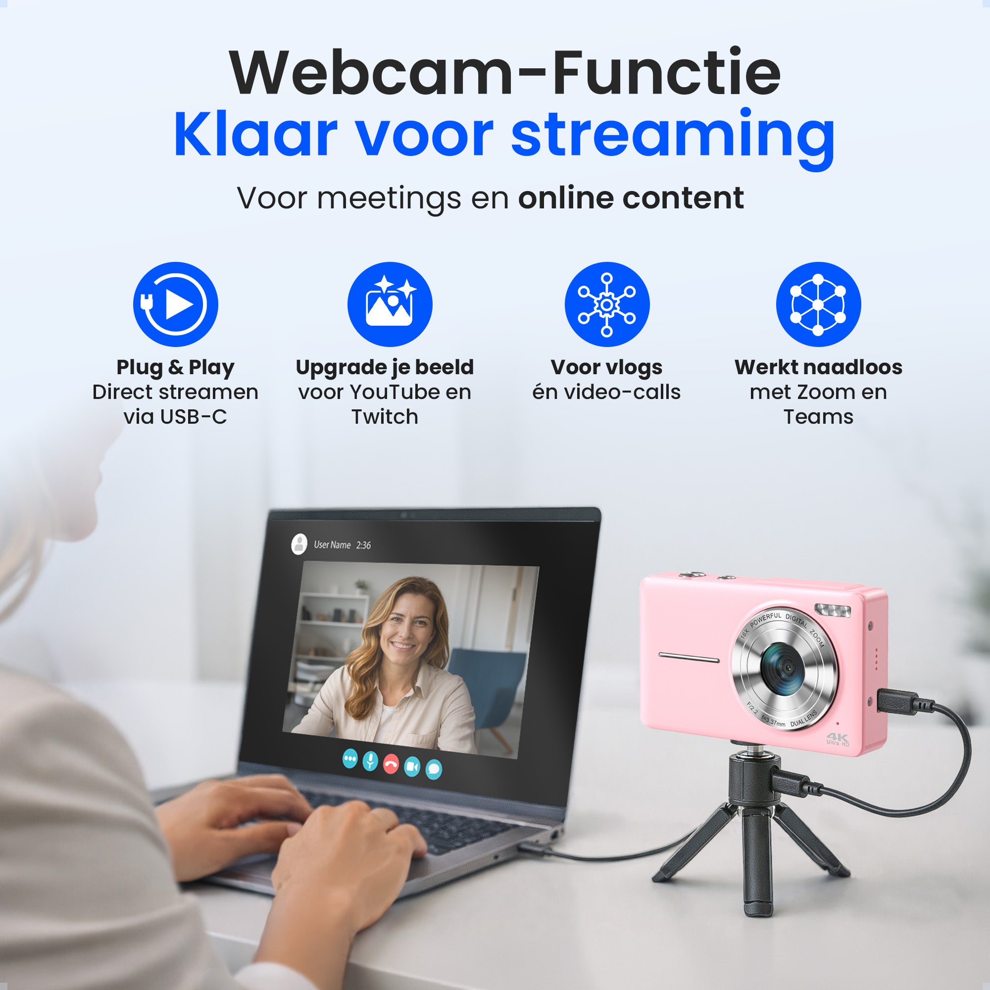 Siltcon Digitalkamera - 4K Rosa