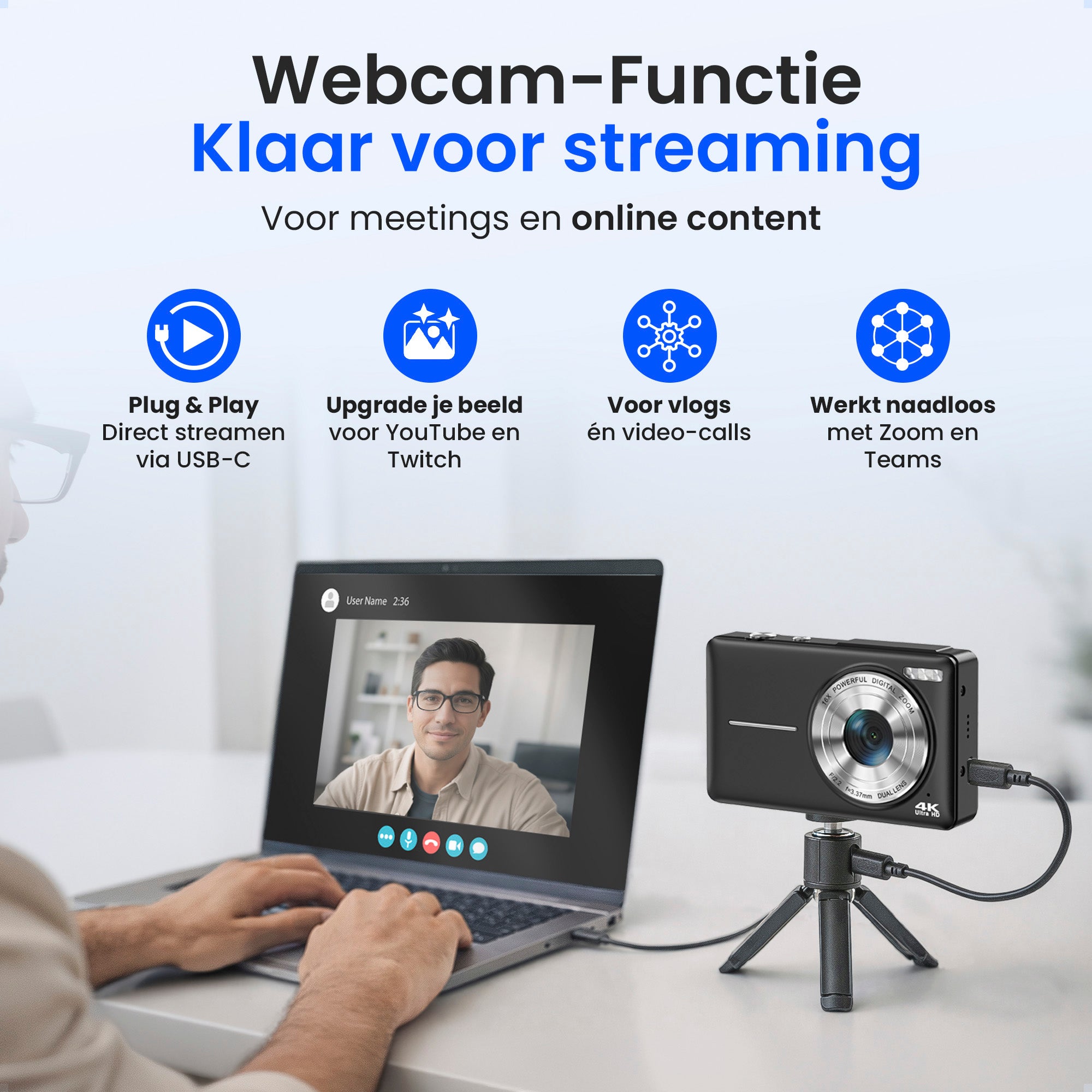 Siltcon Digitalkamera - 4K Schwarz