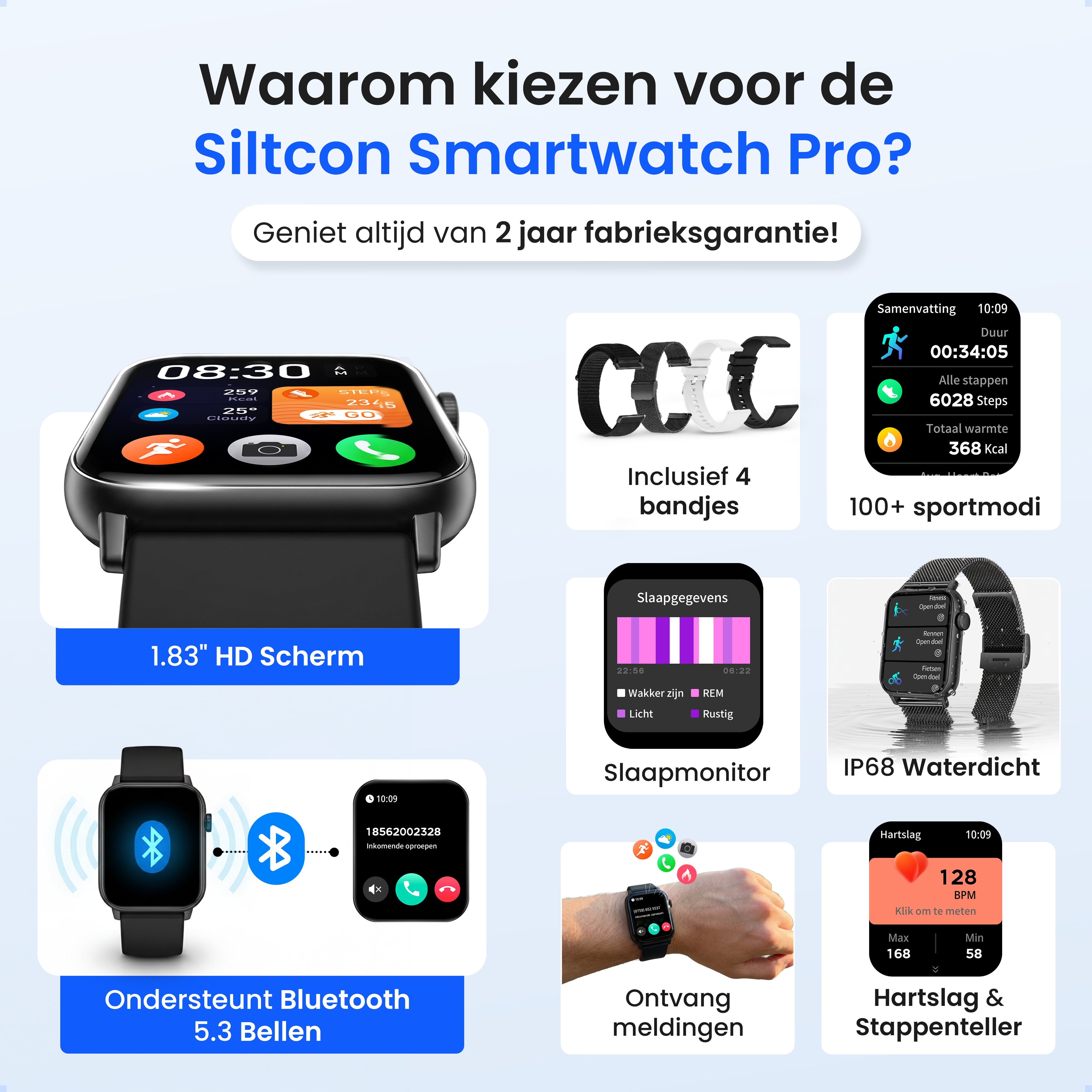 Siltcon Smartwatch Herren & Damen Pro