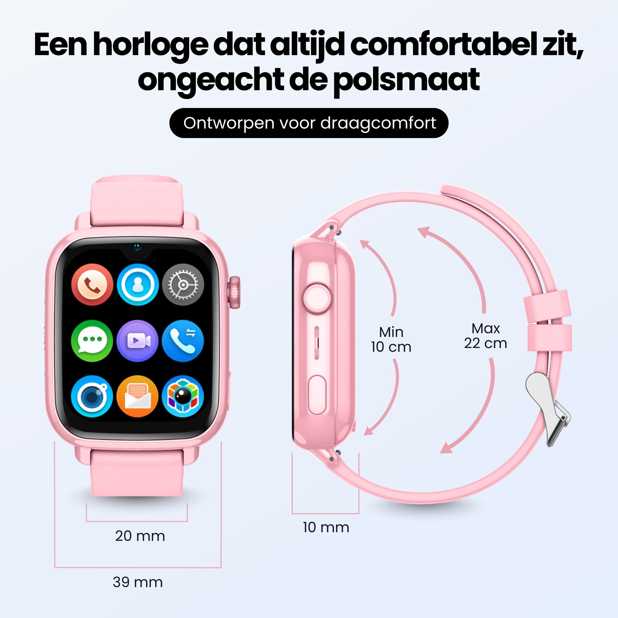 Protectly® GPS Uhr Kind - Rosa