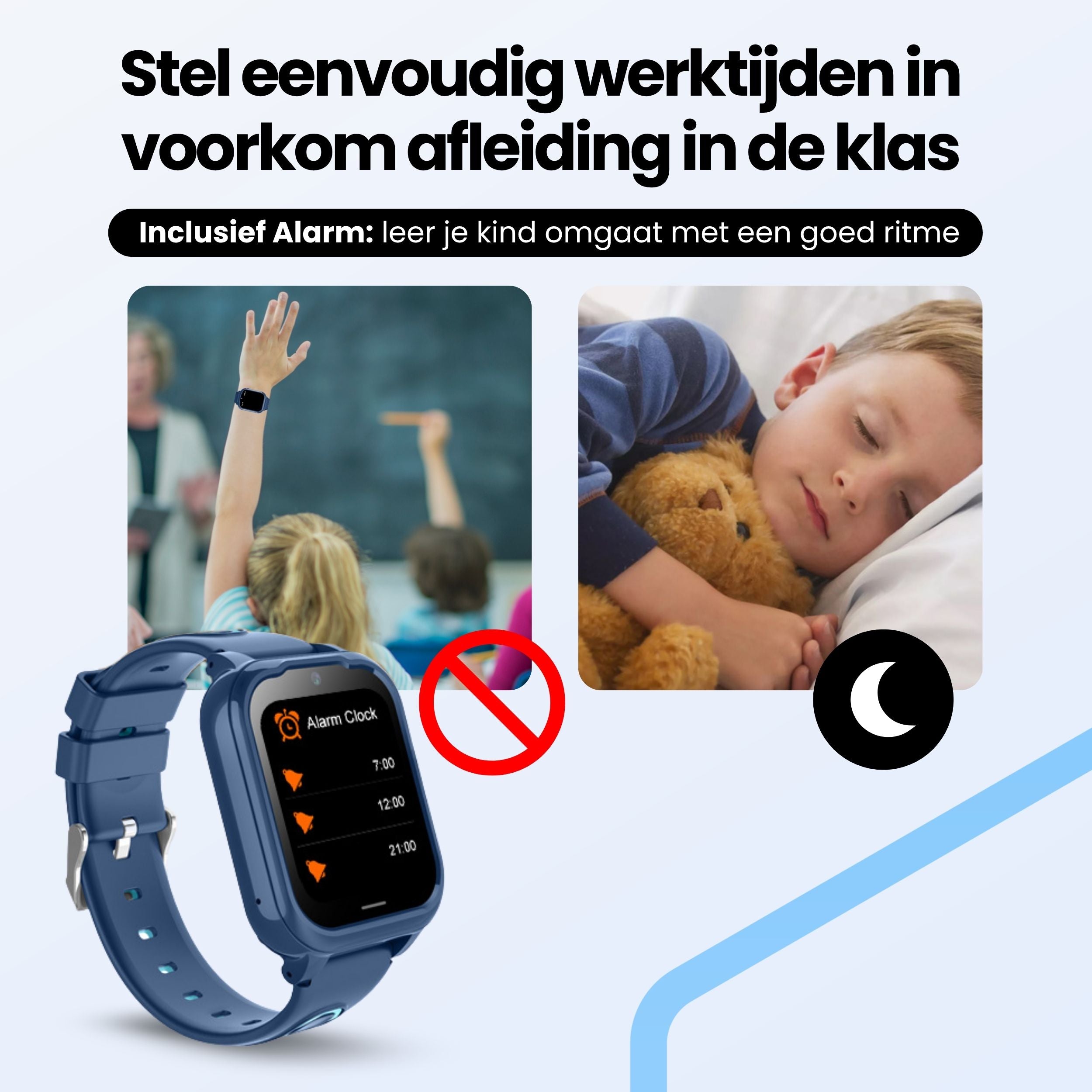 Protectly Kids Smartwatch – GPS horloge kinderen – Smartwatch kind met bellen - Blauw - Siltcon