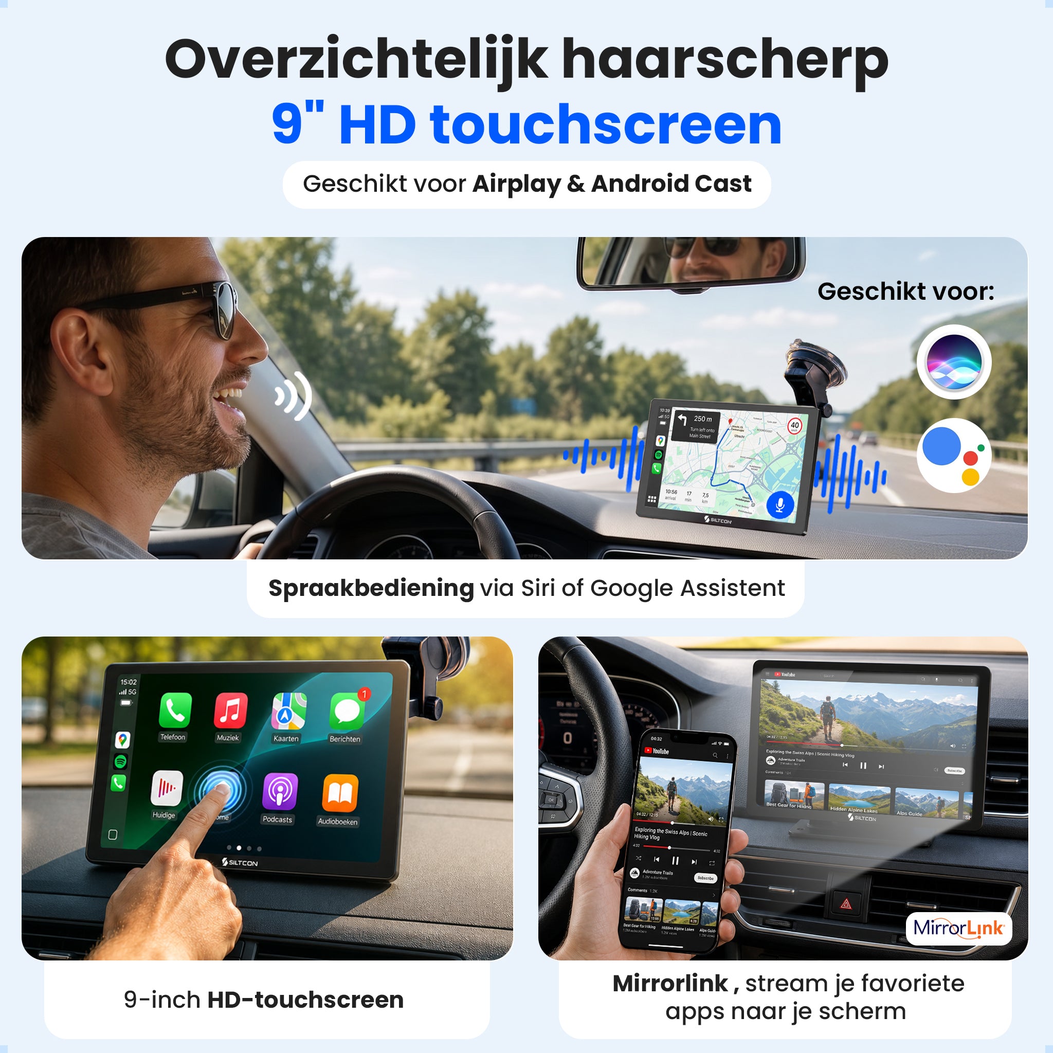 Siltcon® Geeignet für Carplay Bildschirm 9 Zoll
