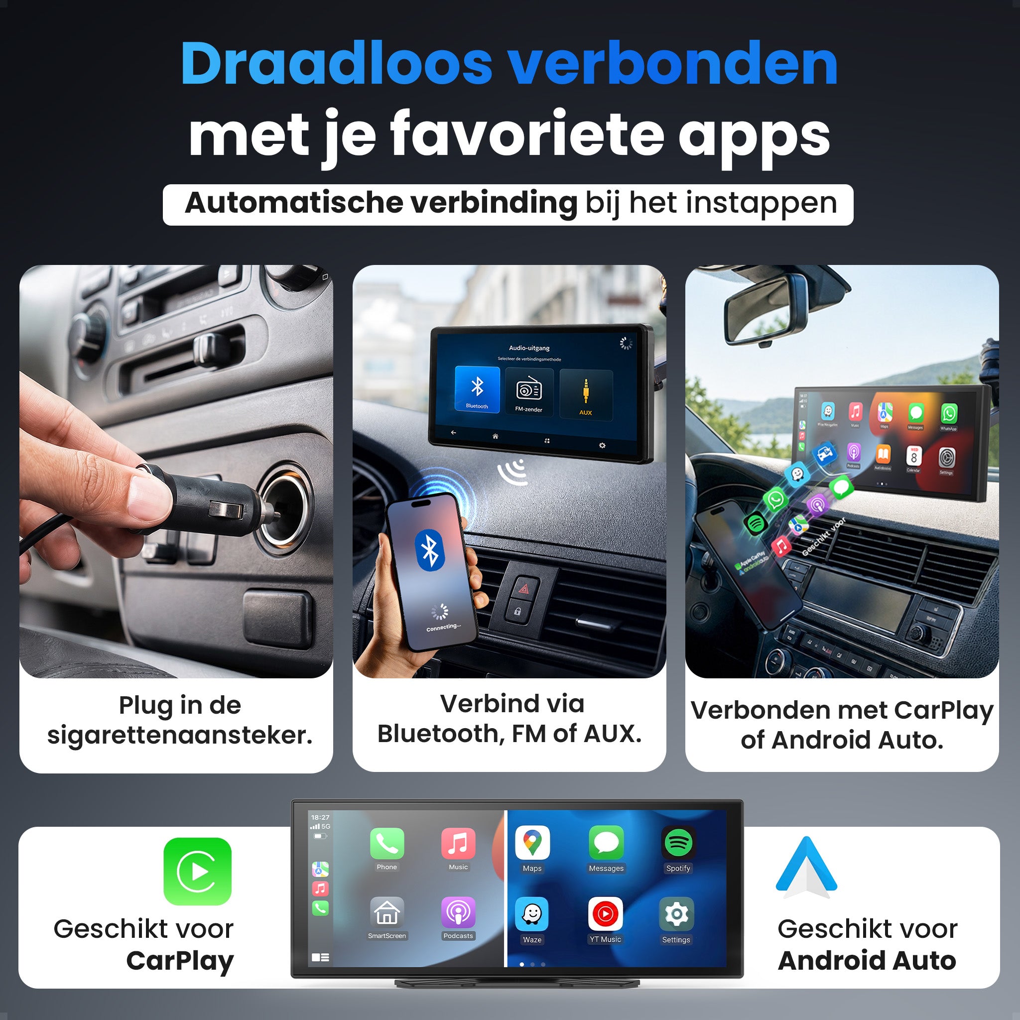 Siltcon® 11,26" Carplay / Android Auto Bildschirm & 4K Dashcam