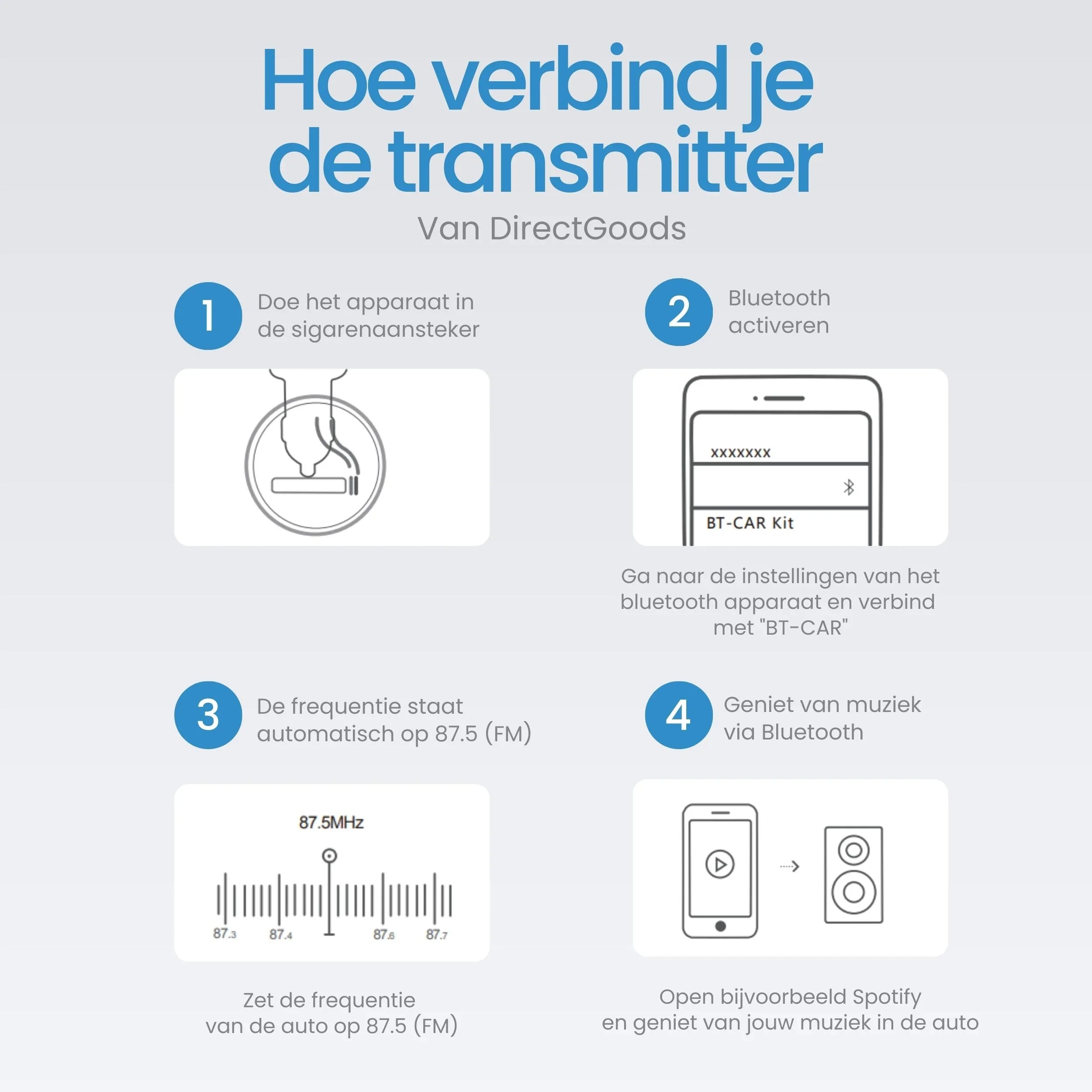 Siltcon Bluetooth FM Transmitter Auto – Snellader - Siltcon