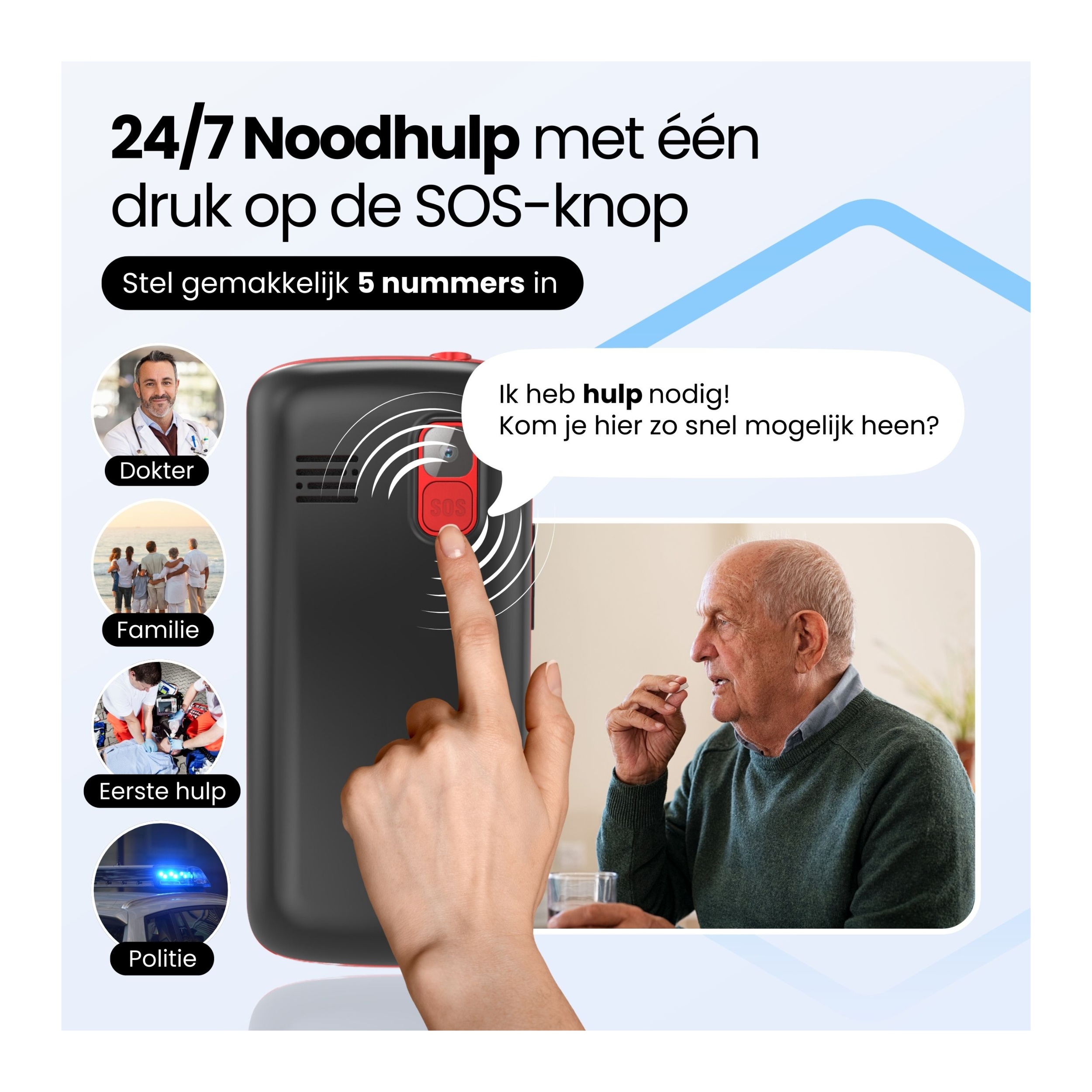 Protectly Senioren Telefoon – SOS knop - Siltcon