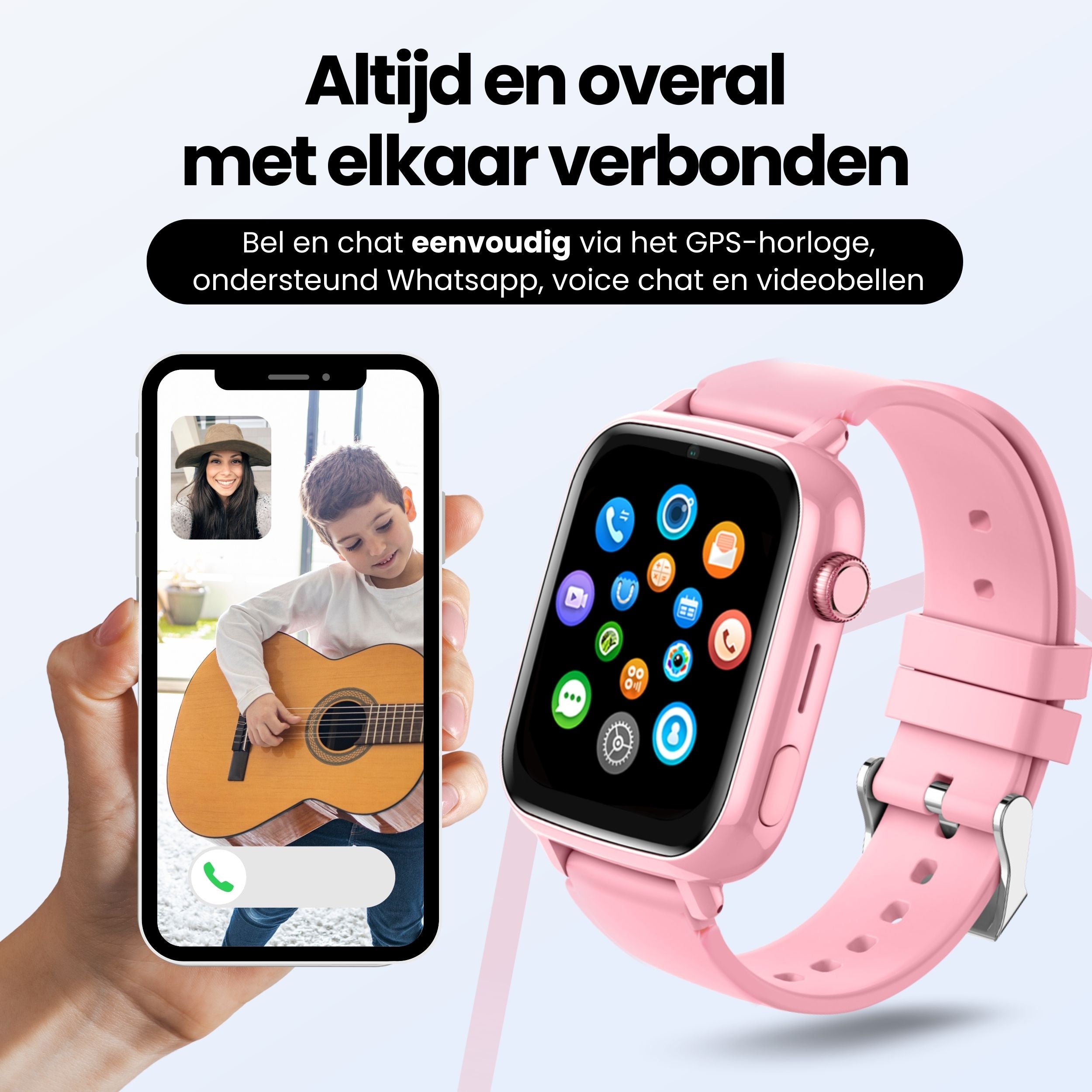 Protectly® GPS Uhr Kind - Rosa