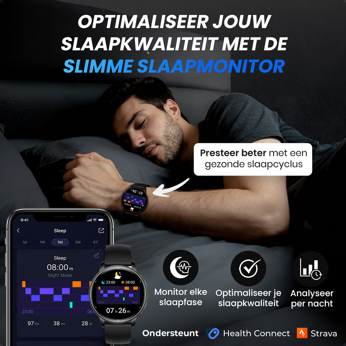Siltcon® FitTrack Pro Smartwatch dames & heren