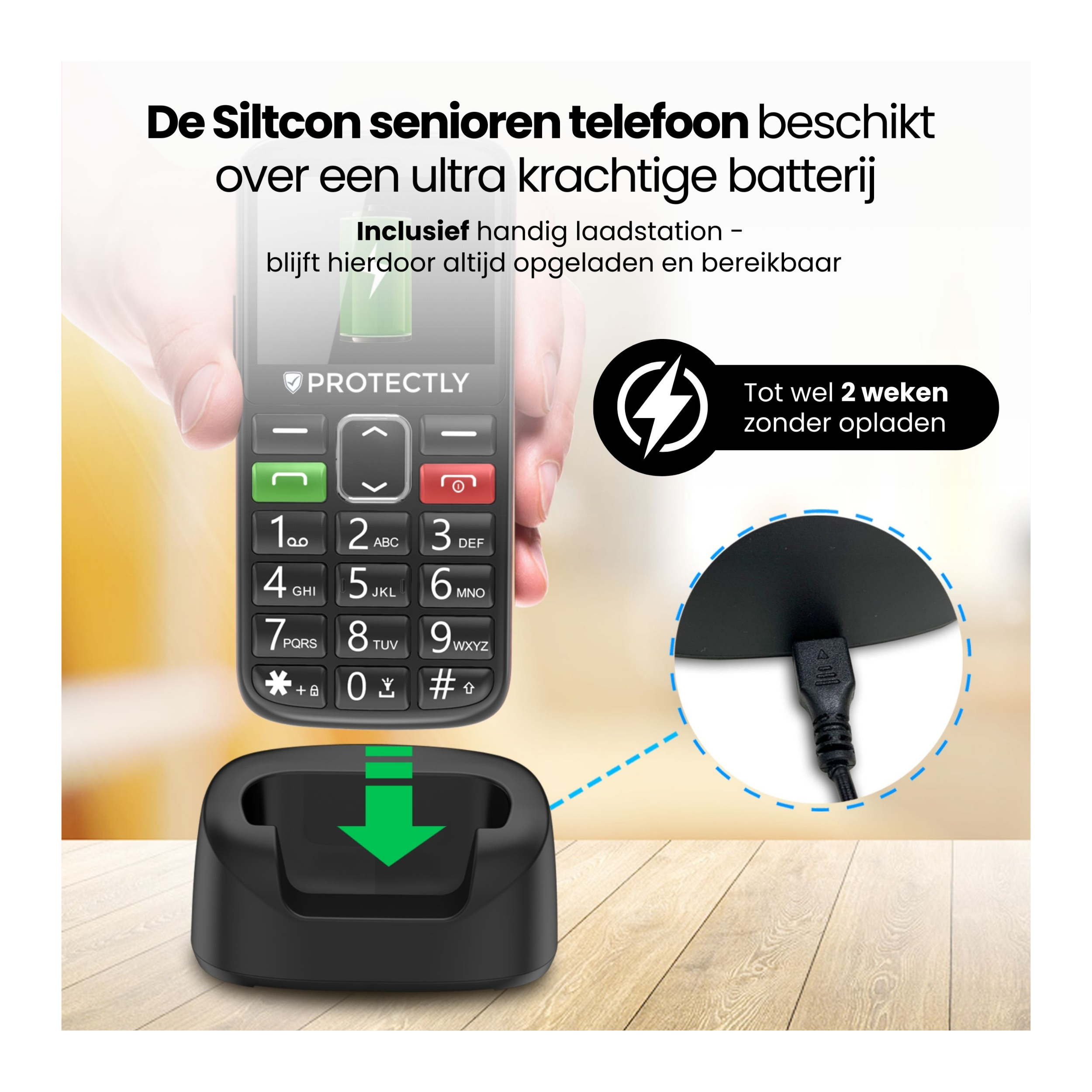 Protectly Senioren Telefoon – SOS knop - Siltcon