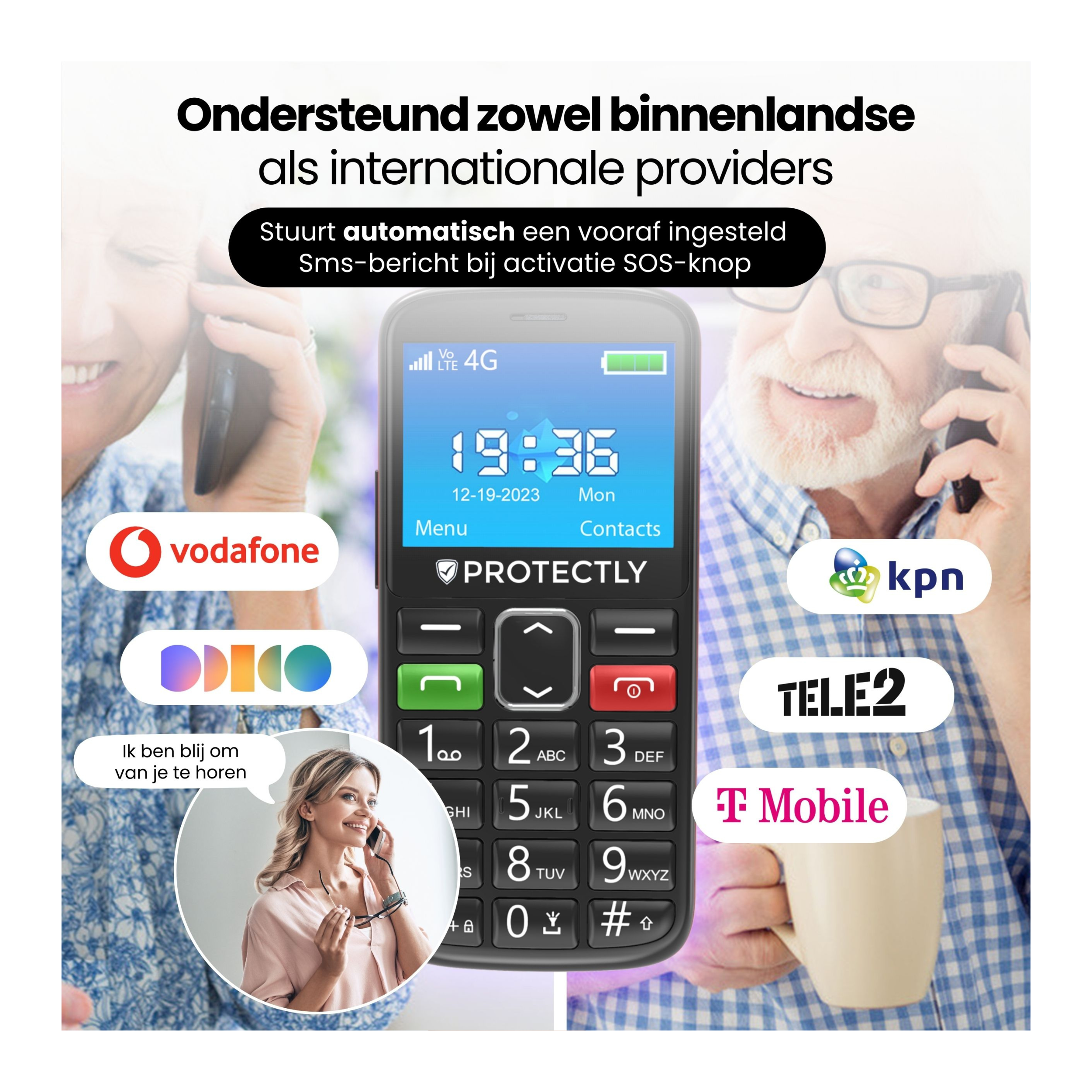 Protectly Senioren Telefoon – SOS knop - Siltcon