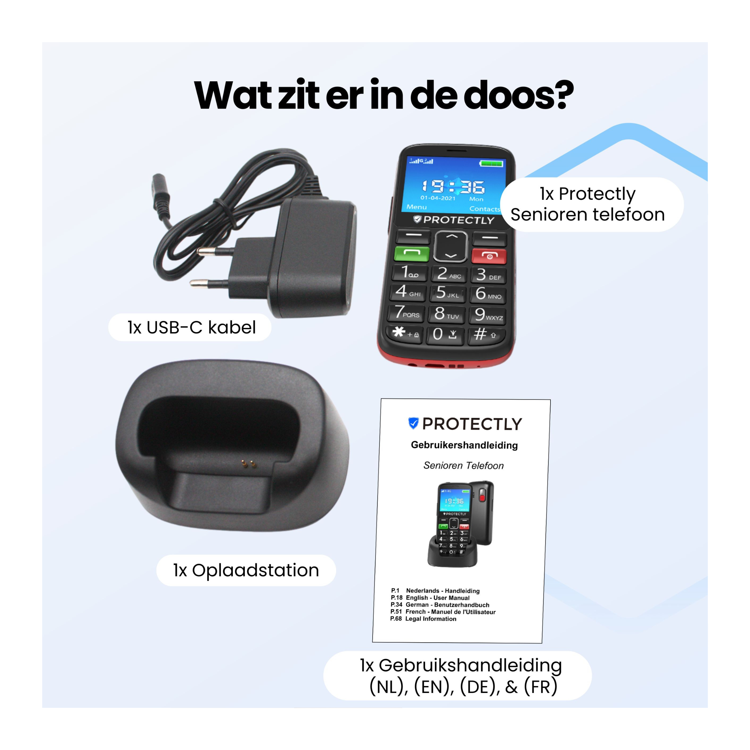 Protectly Senioren Telefoon – SOS knop - Siltcon
