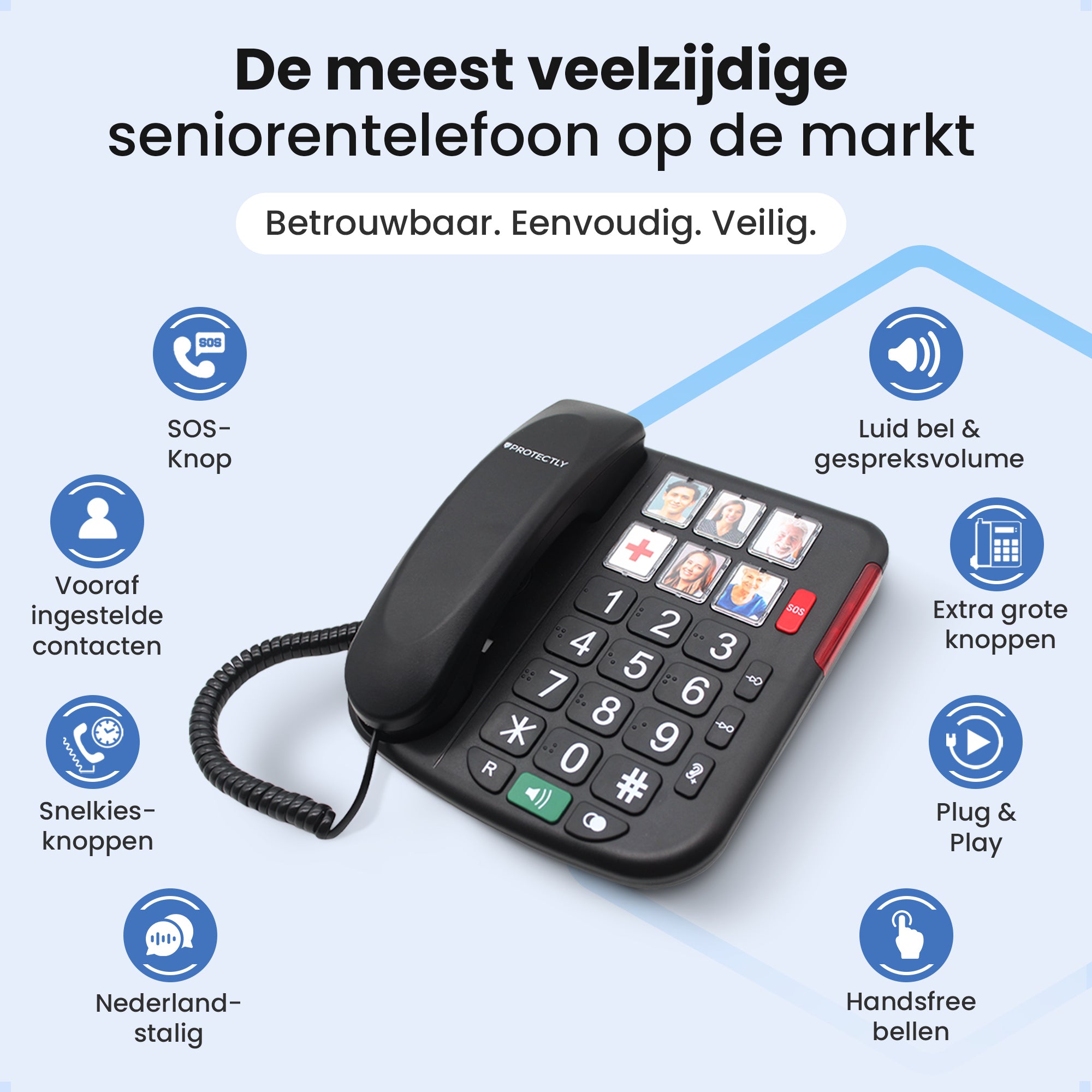 Protectly Senioren-Telefon - SOS-Notruftaste