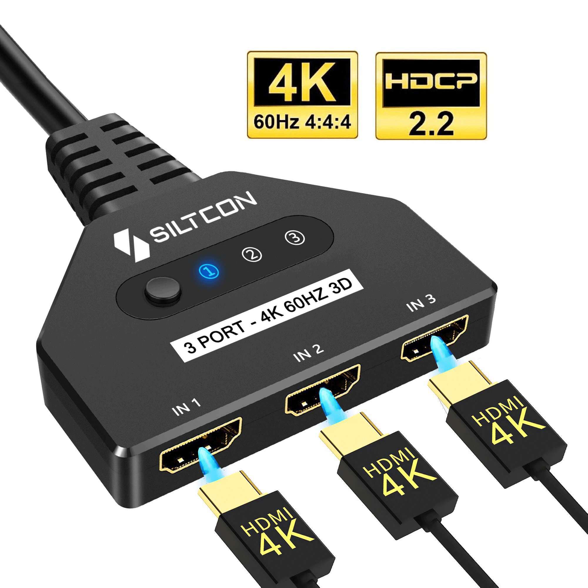 Siltcon HDMI Switch 3 in 1 – 4K - Siltcon