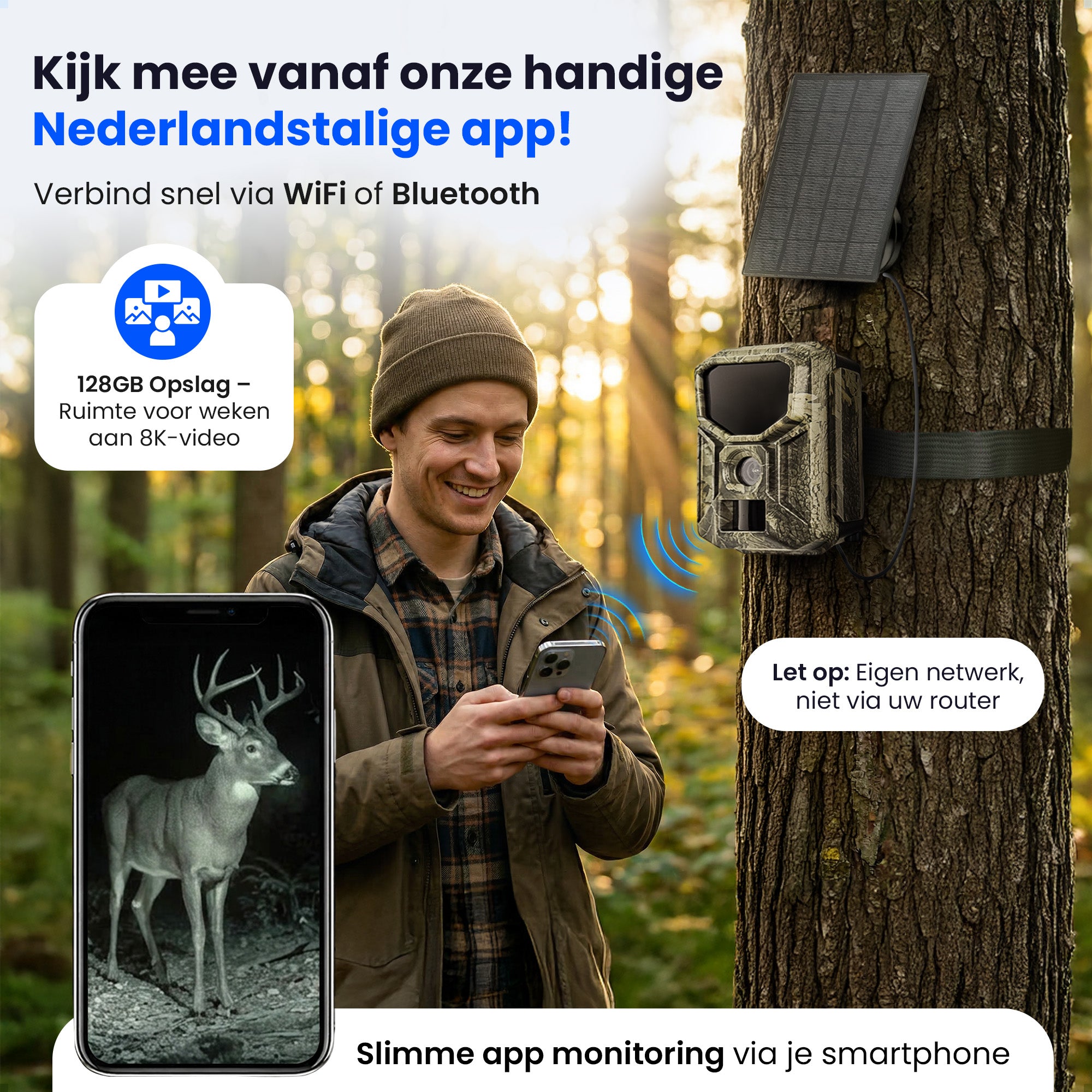 Siltcon Wildkamera mit Solarpanel am Kabel 8K