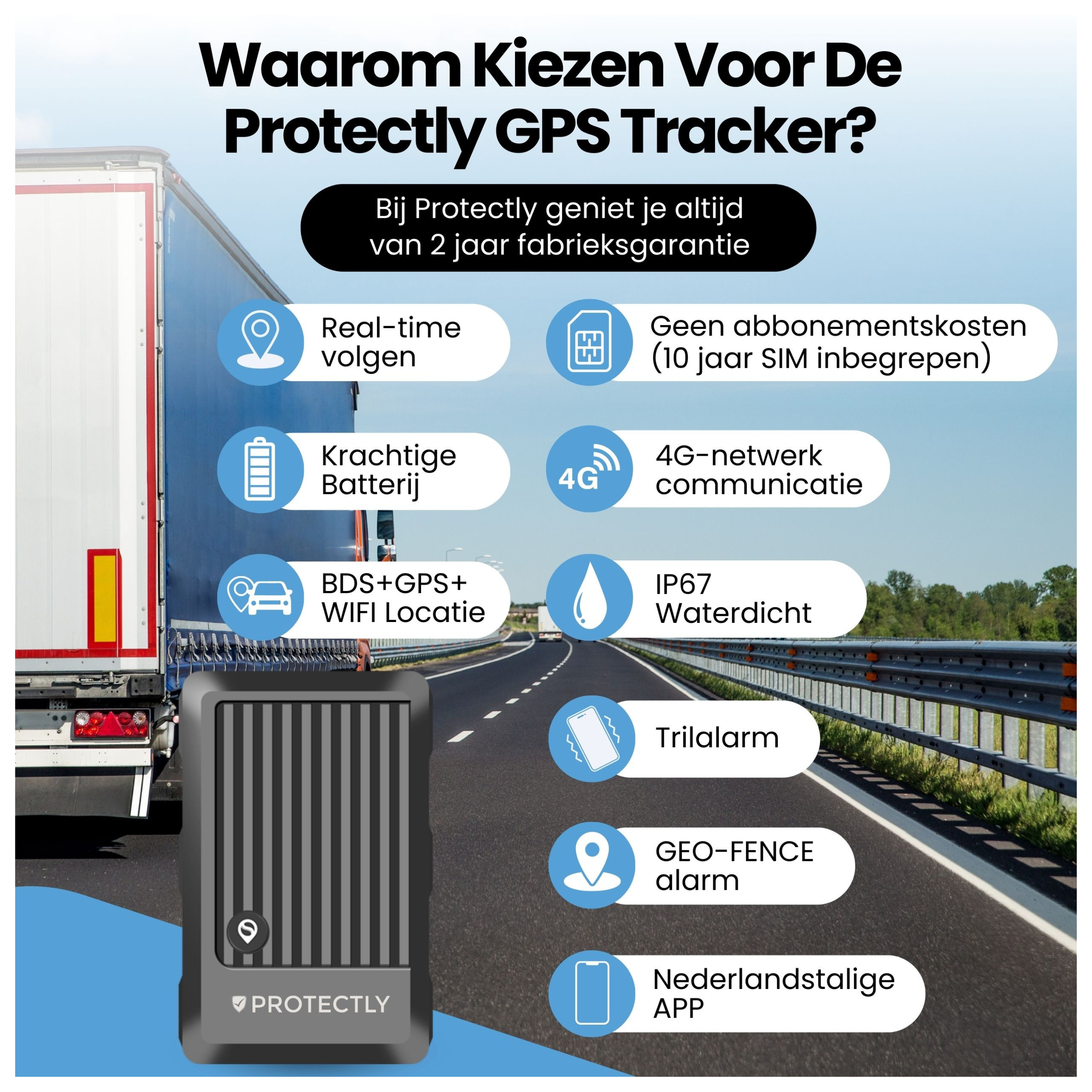 Protectly GPS Tracker Zonder Abonnement - Siltcon