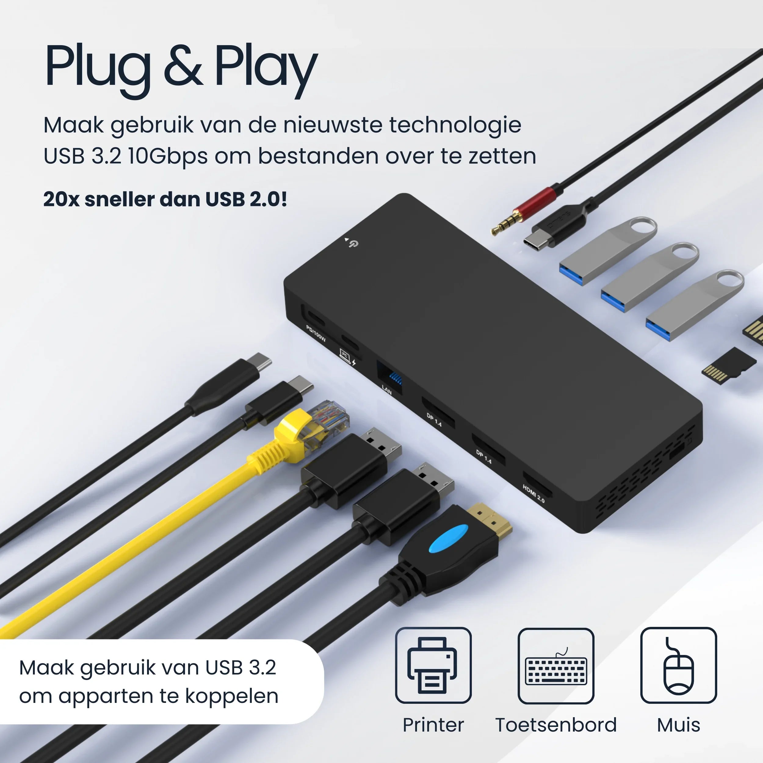 Siltcon USB C Hub 13 in 1 Triple Display - Siltcon