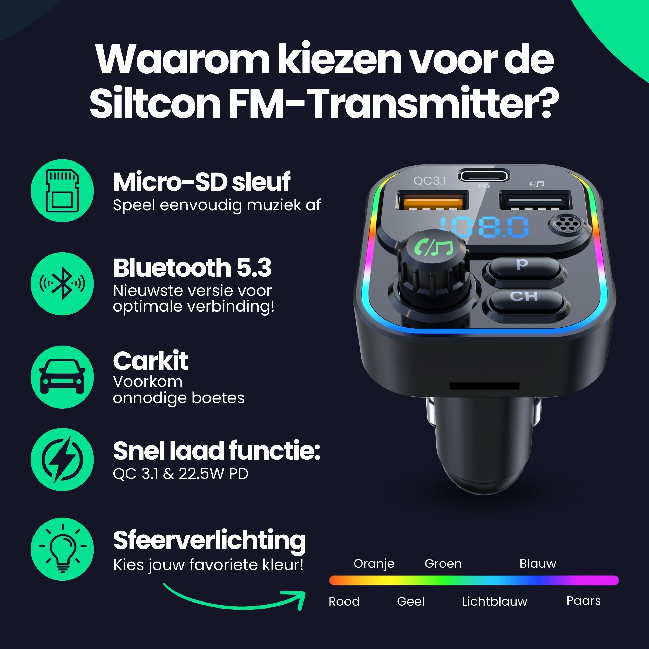 Siltcon Bluetooth FM Transmitter - Siltcon