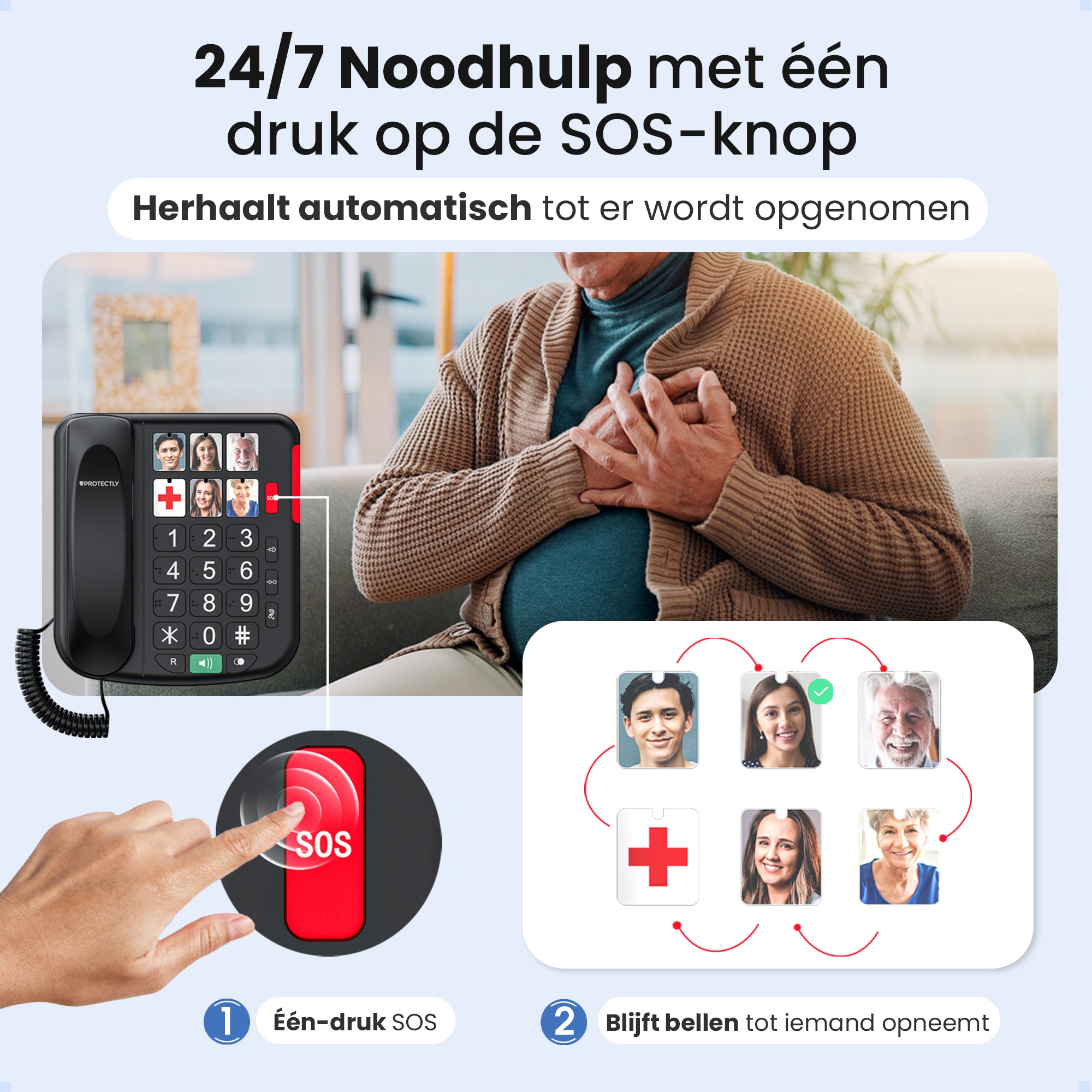 Protectly Senioren-Telefon - SOS-Taste & Anhänger