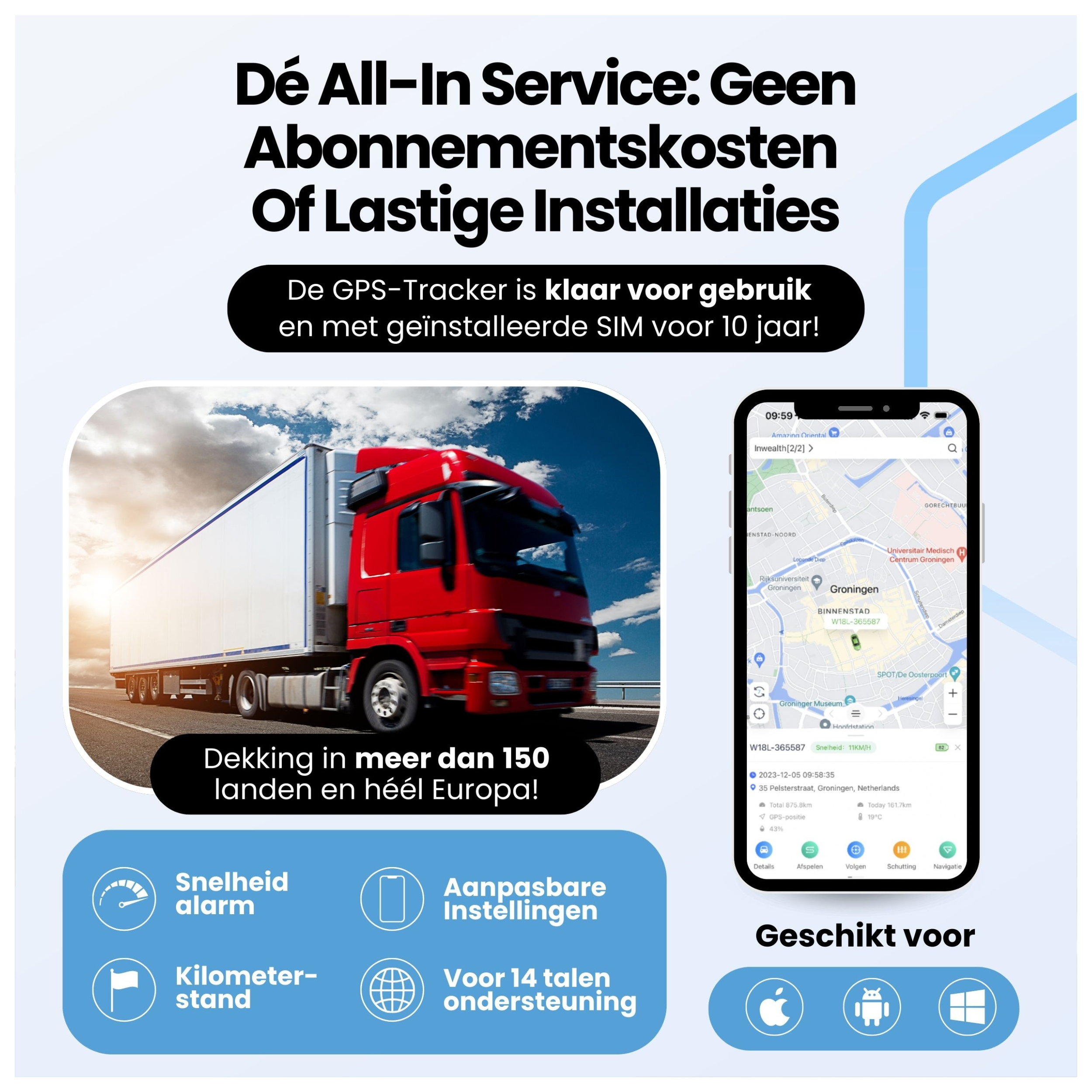 Protectly GPS Tracker Zonder Abonnement - Siltcon