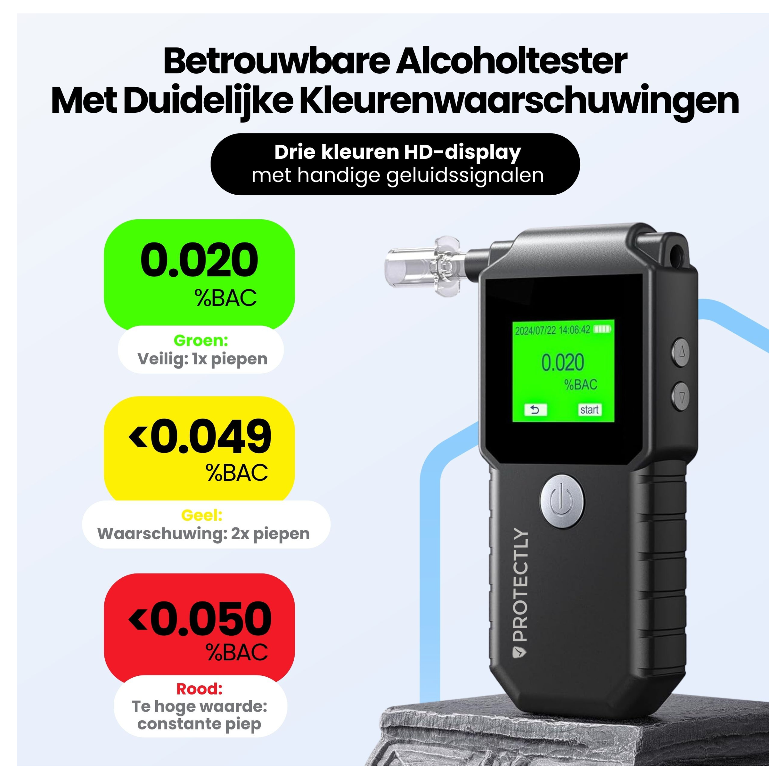 Protectly Digitale Alcoholtester 2.0 20 extra mondstukjes - Siltcon