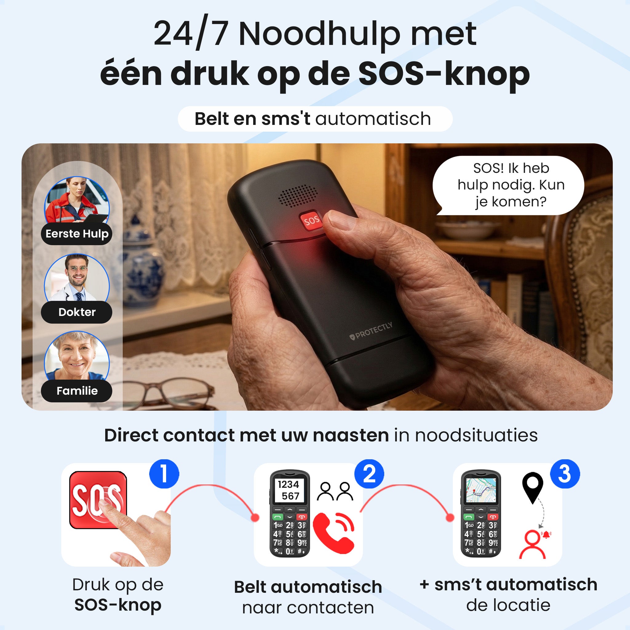 Protectly® Senioren Telefoon - 4G