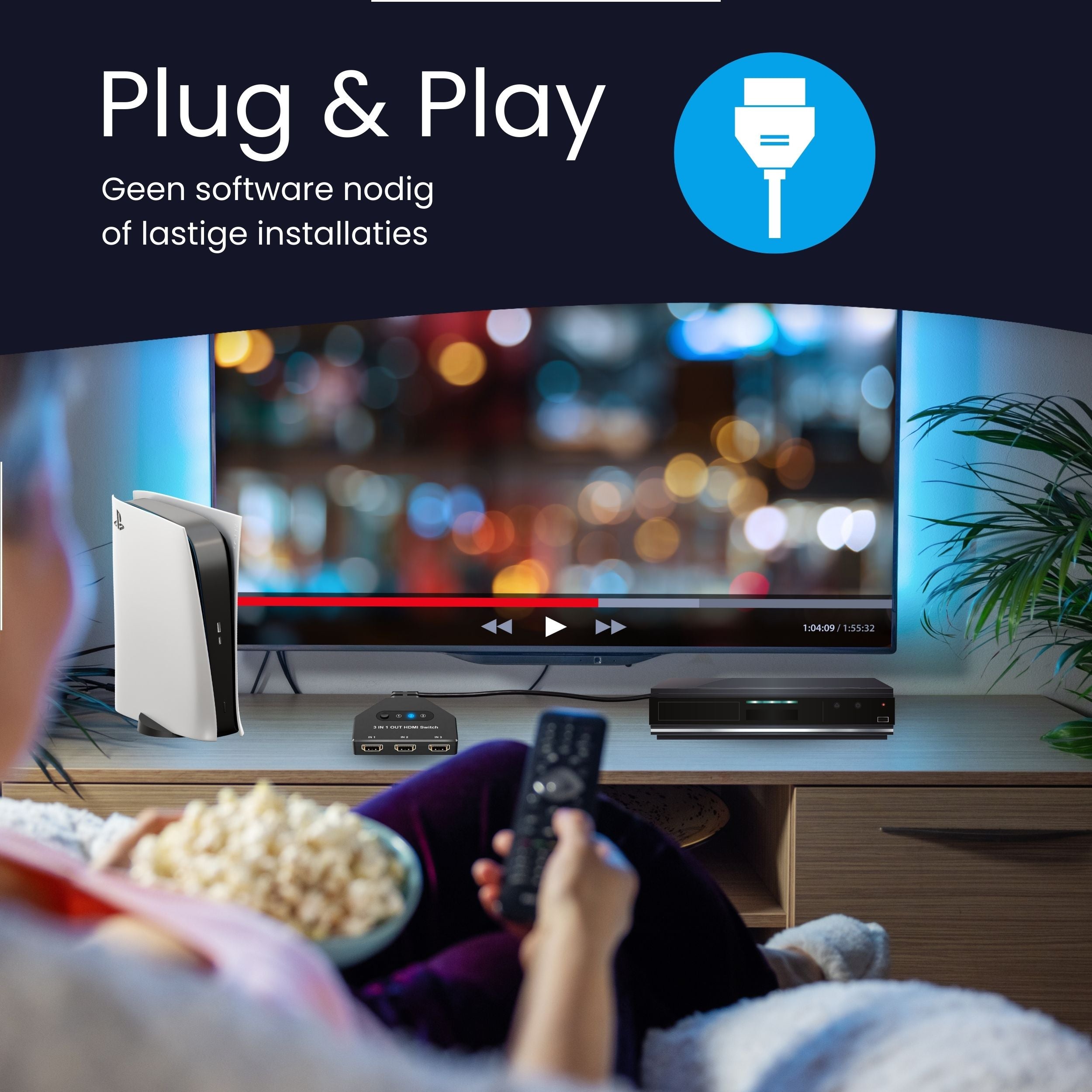 Siltcon HDMI Switch 3 in 1 – 4K - Siltcon