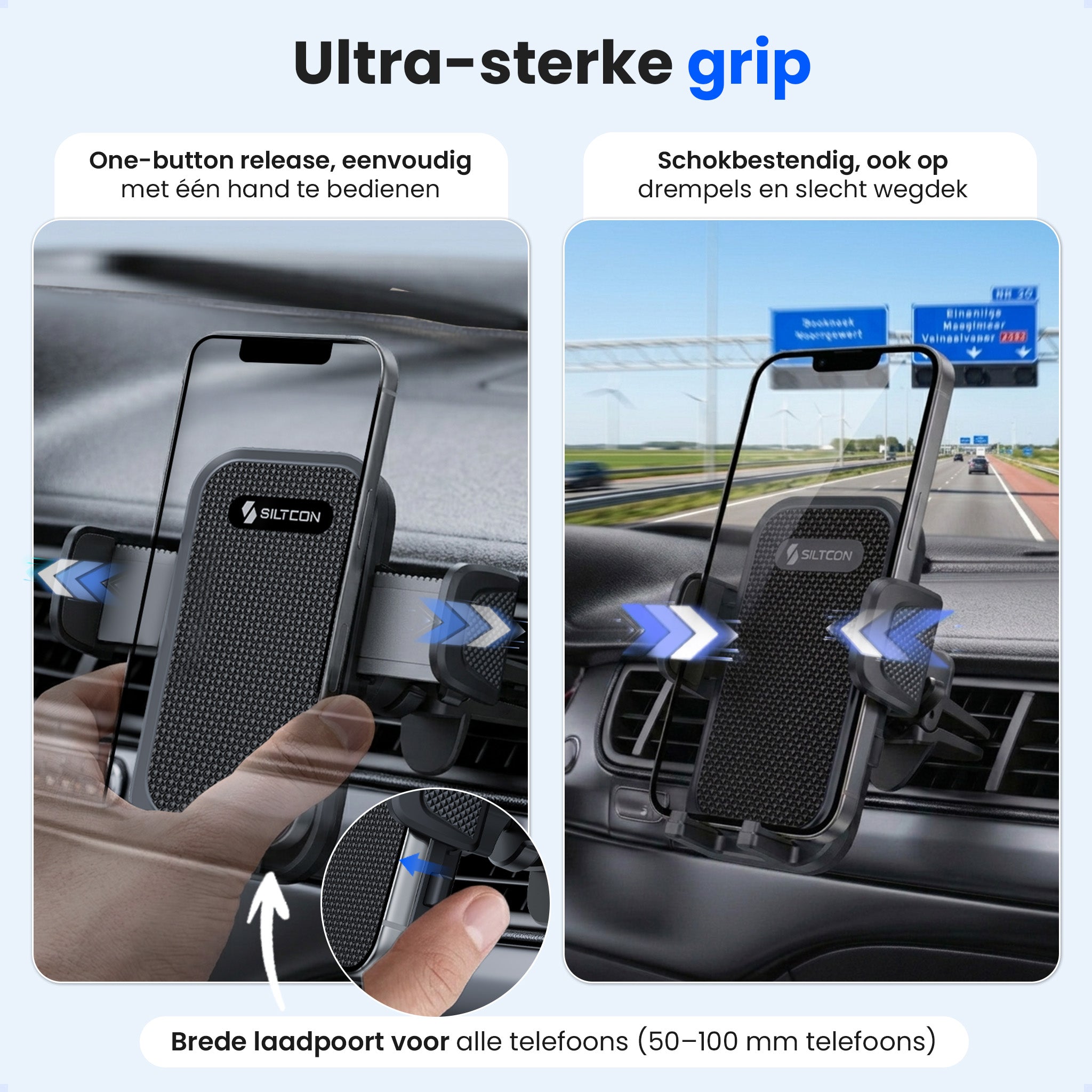 Siltcon® Telefoonhouder Auto Ventilatie