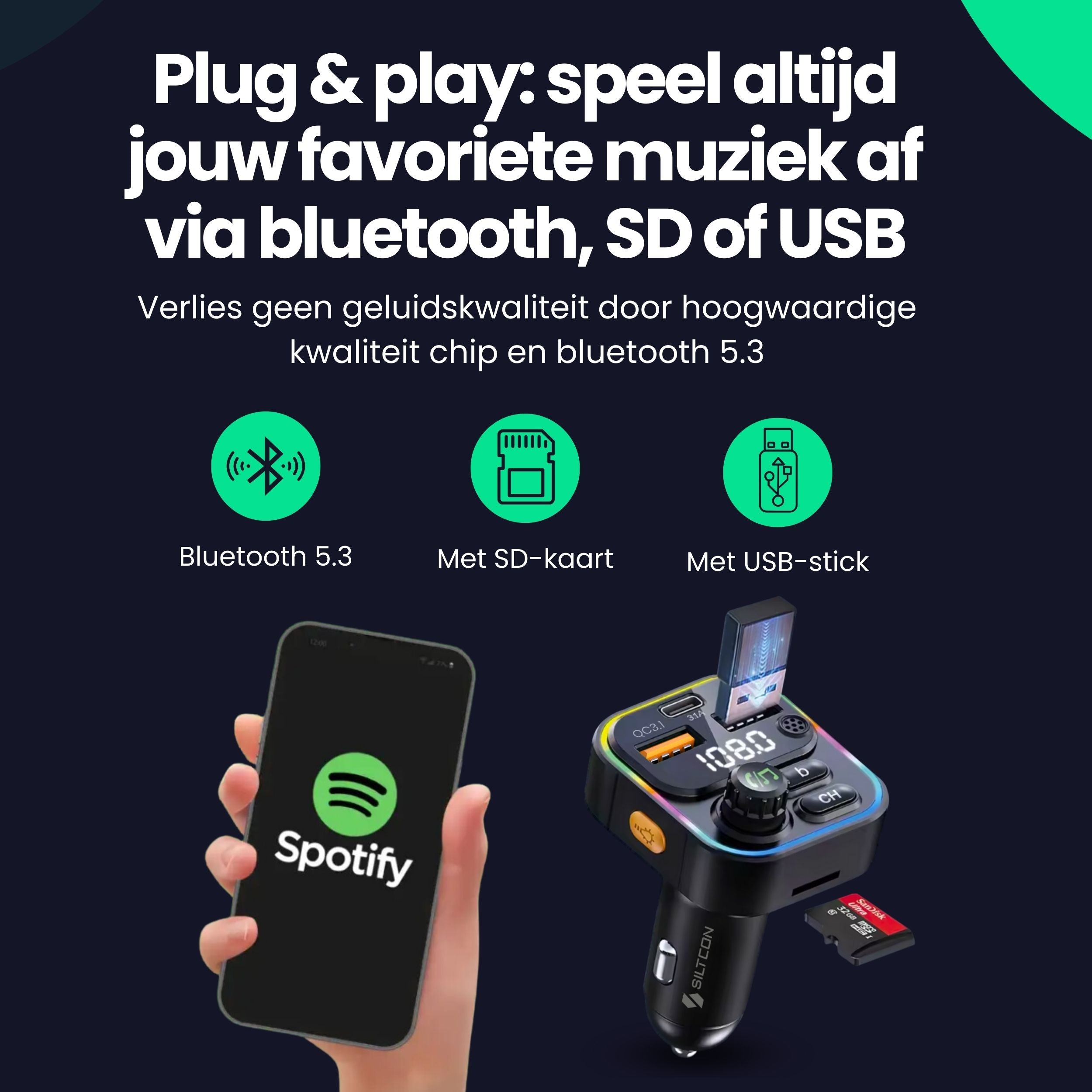 Siltcon Bluetooth FM Transmitter - Siltcon