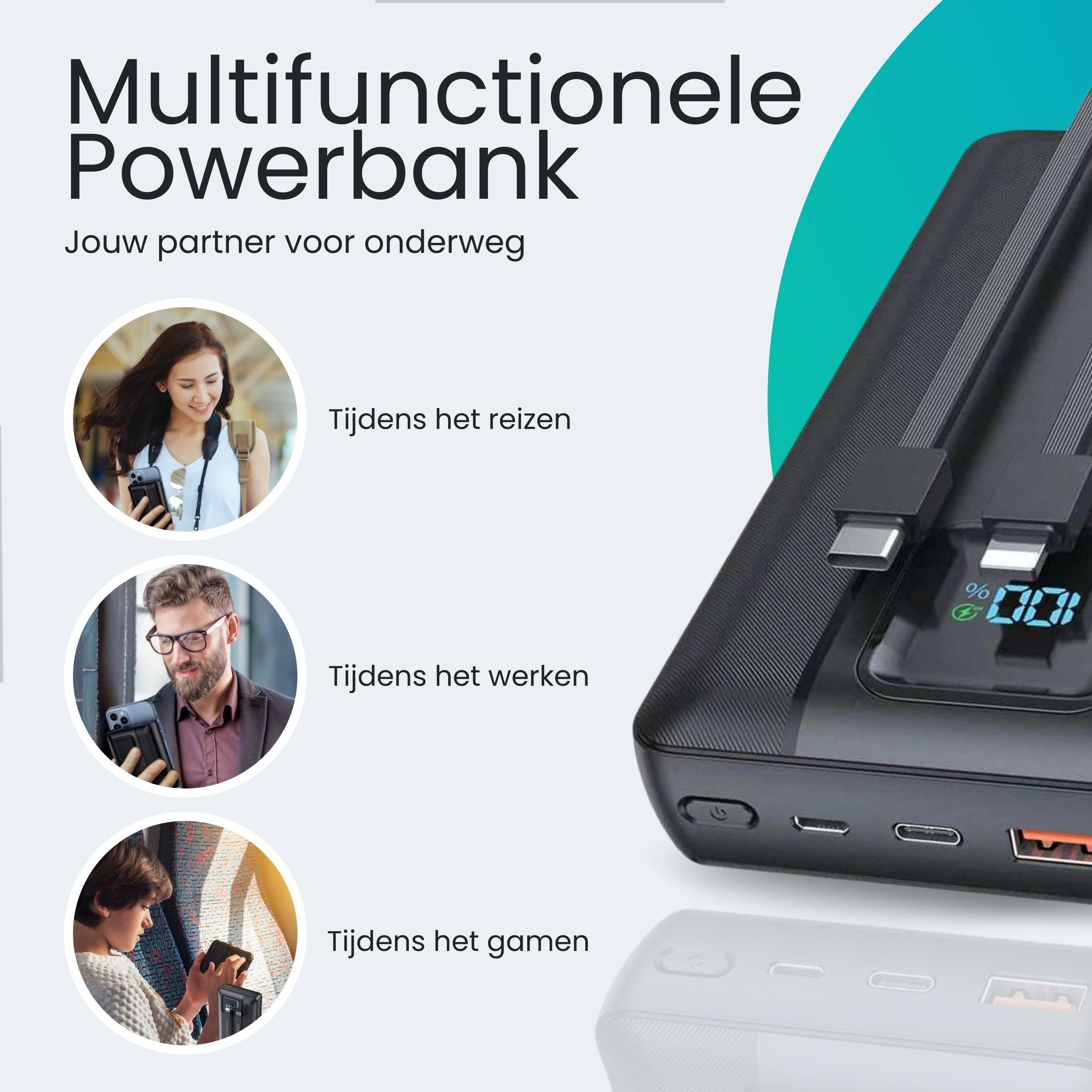 Siltcon Powerbank 30000mAh 22.5W - Snellader - Siltcon