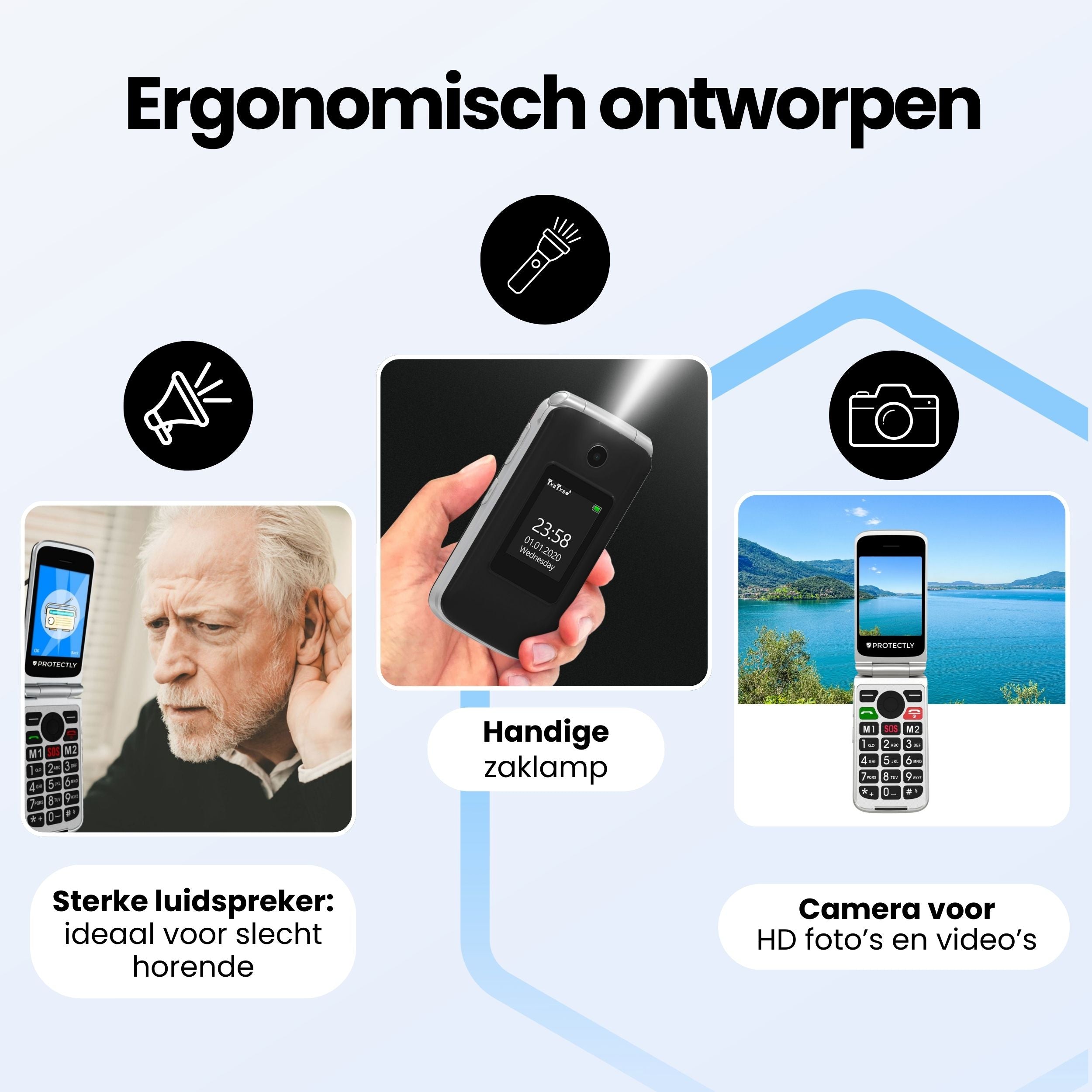 Siltcon Senioren Telefoon Klapbaar – Grote toetsen – SOS-noodknop & 4G - Siltcon