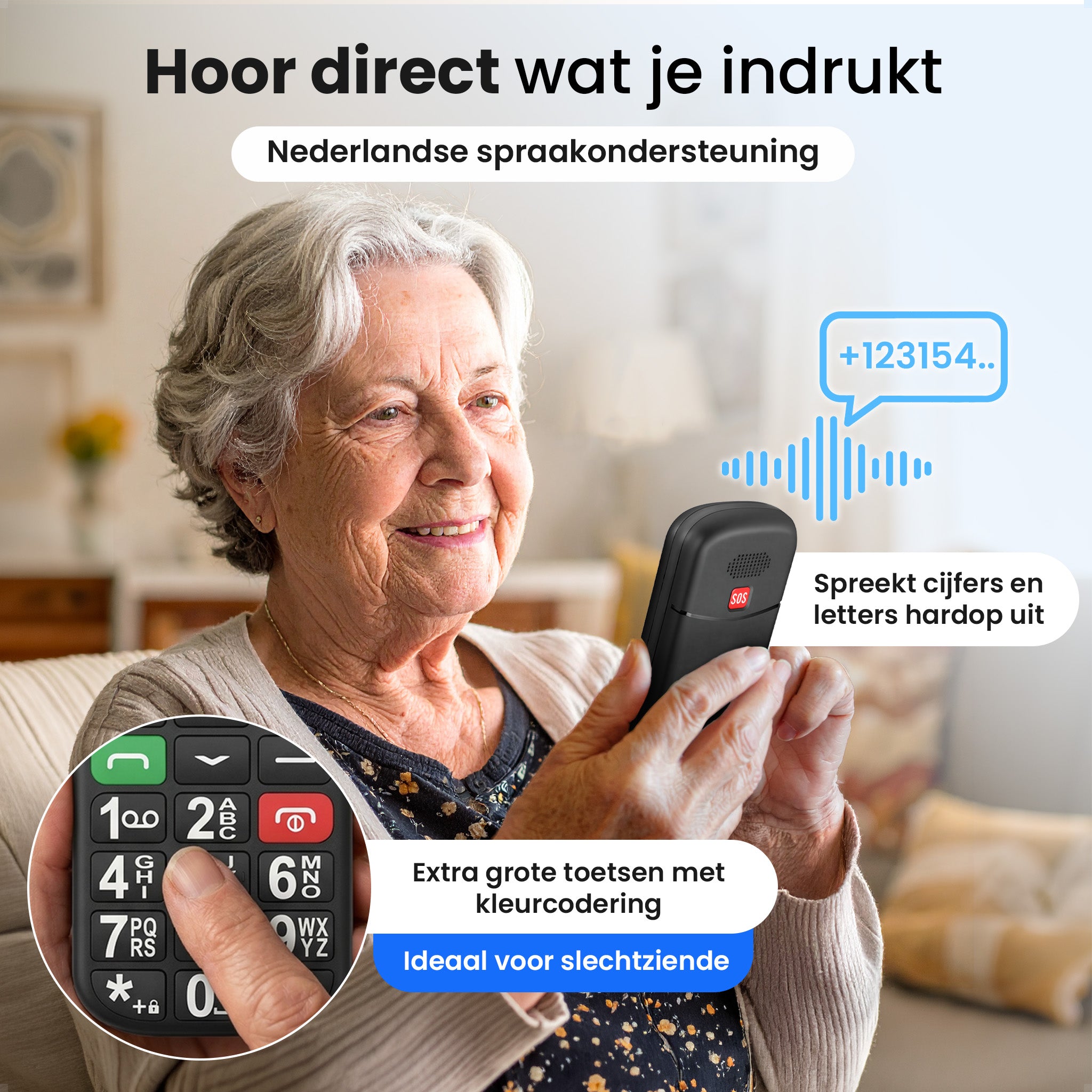 Protectly® Senioren Telefoon - 4G