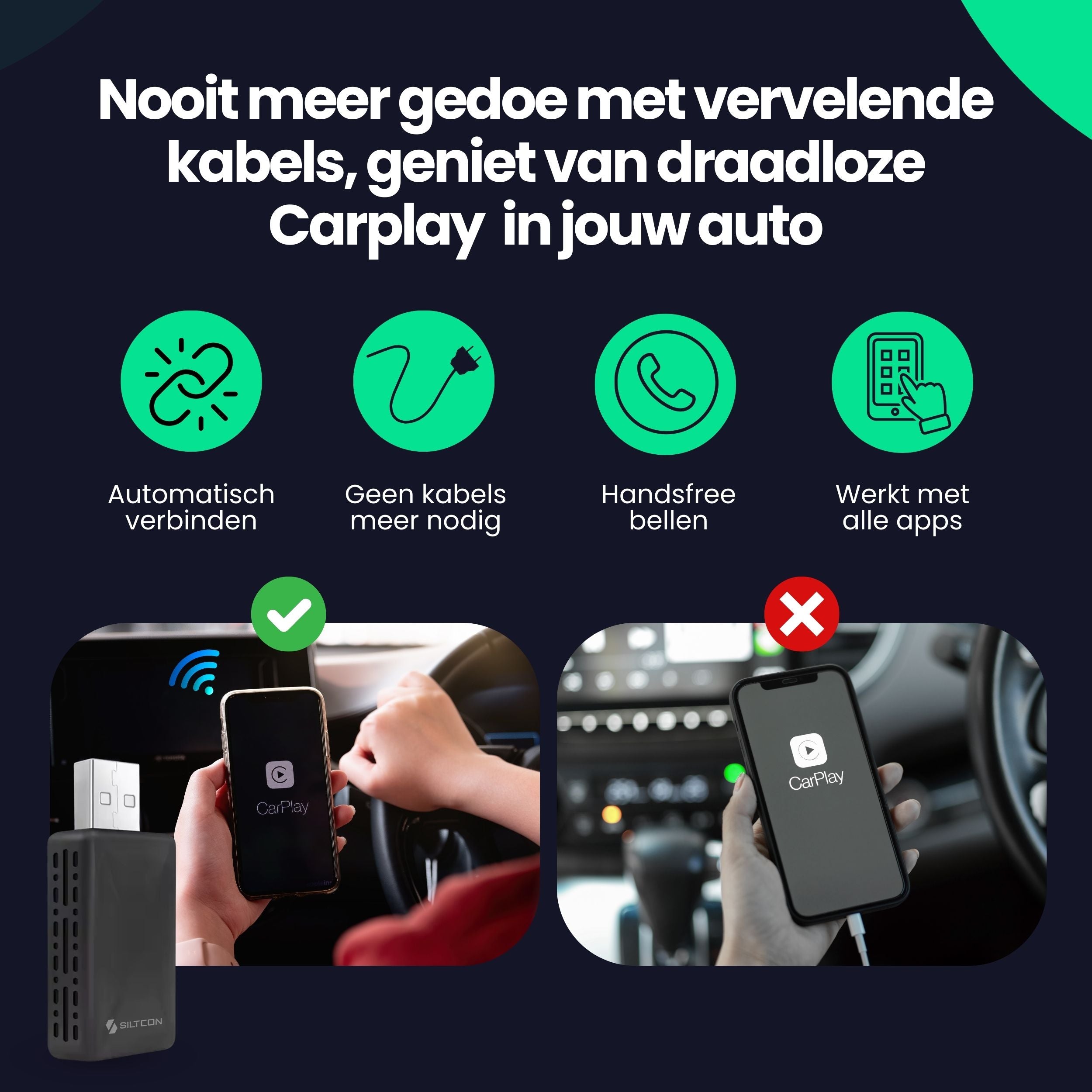 Siltcon 2-in-1 Carplay Dongle - Android Auto - Siltcon