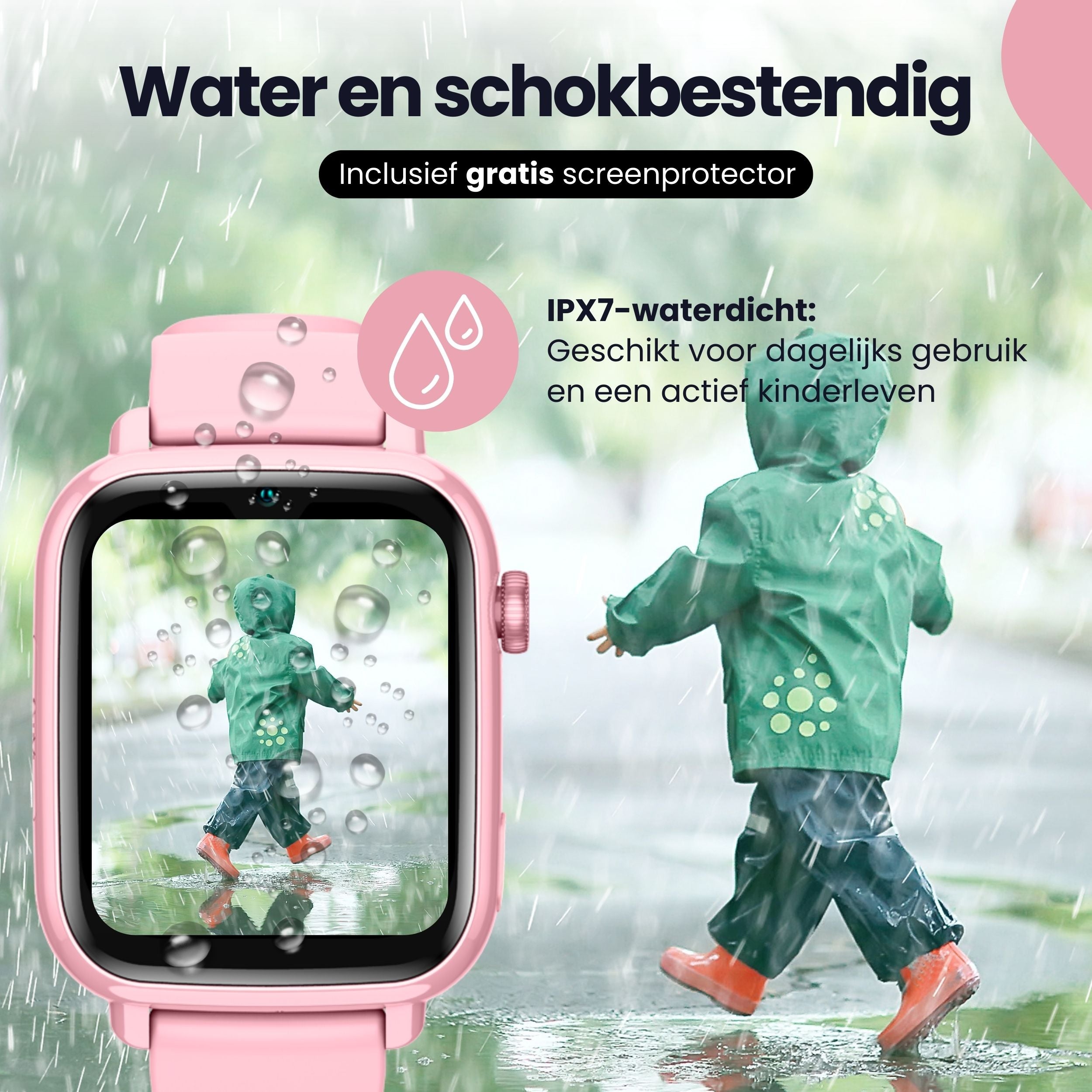Protectly® GPS Uhr Kind - Rosa
