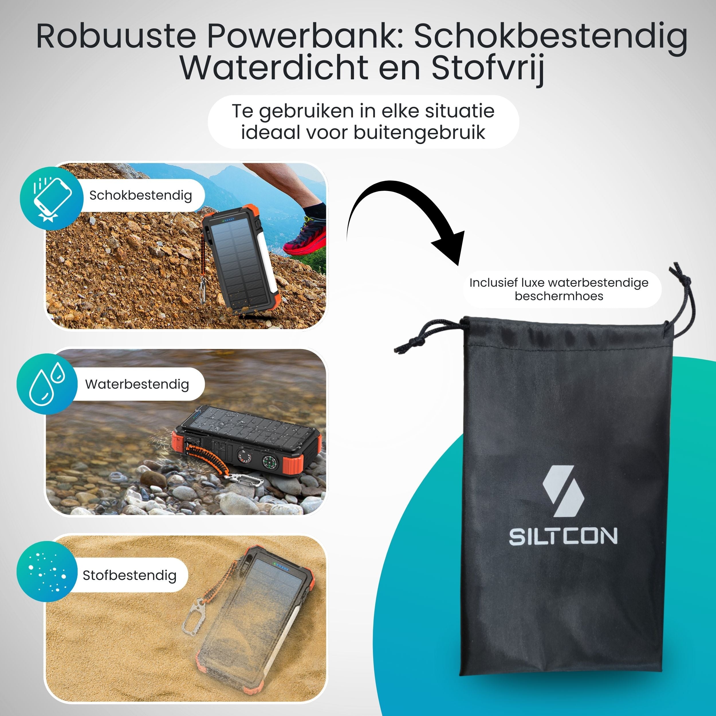 Siltcon – Solar Powerbank 20000 mAh - Siltcon