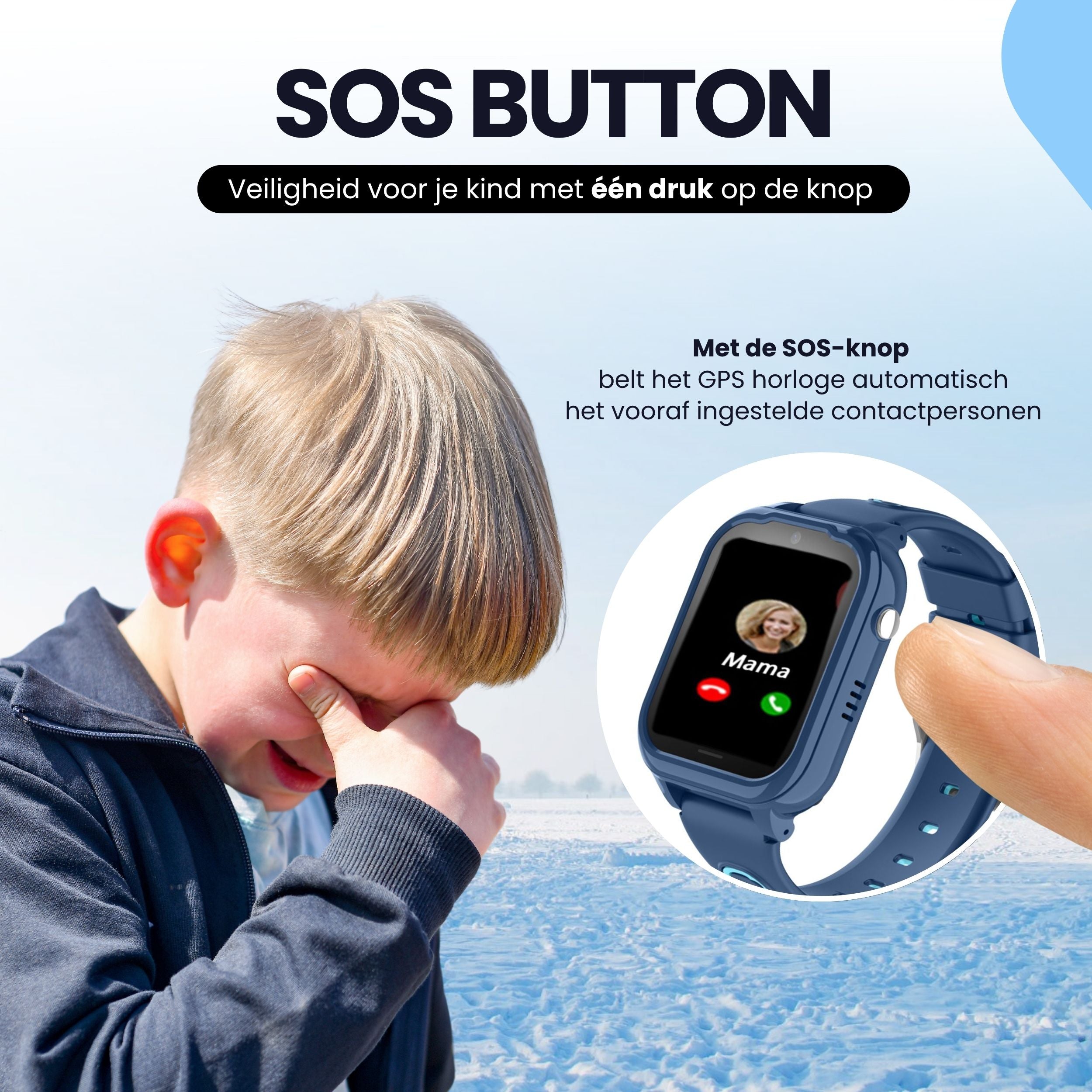 Protectly Kids Smartwatch – GPS horloge kinderen – Smartwatch kind met bellen - Blauw - Siltcon