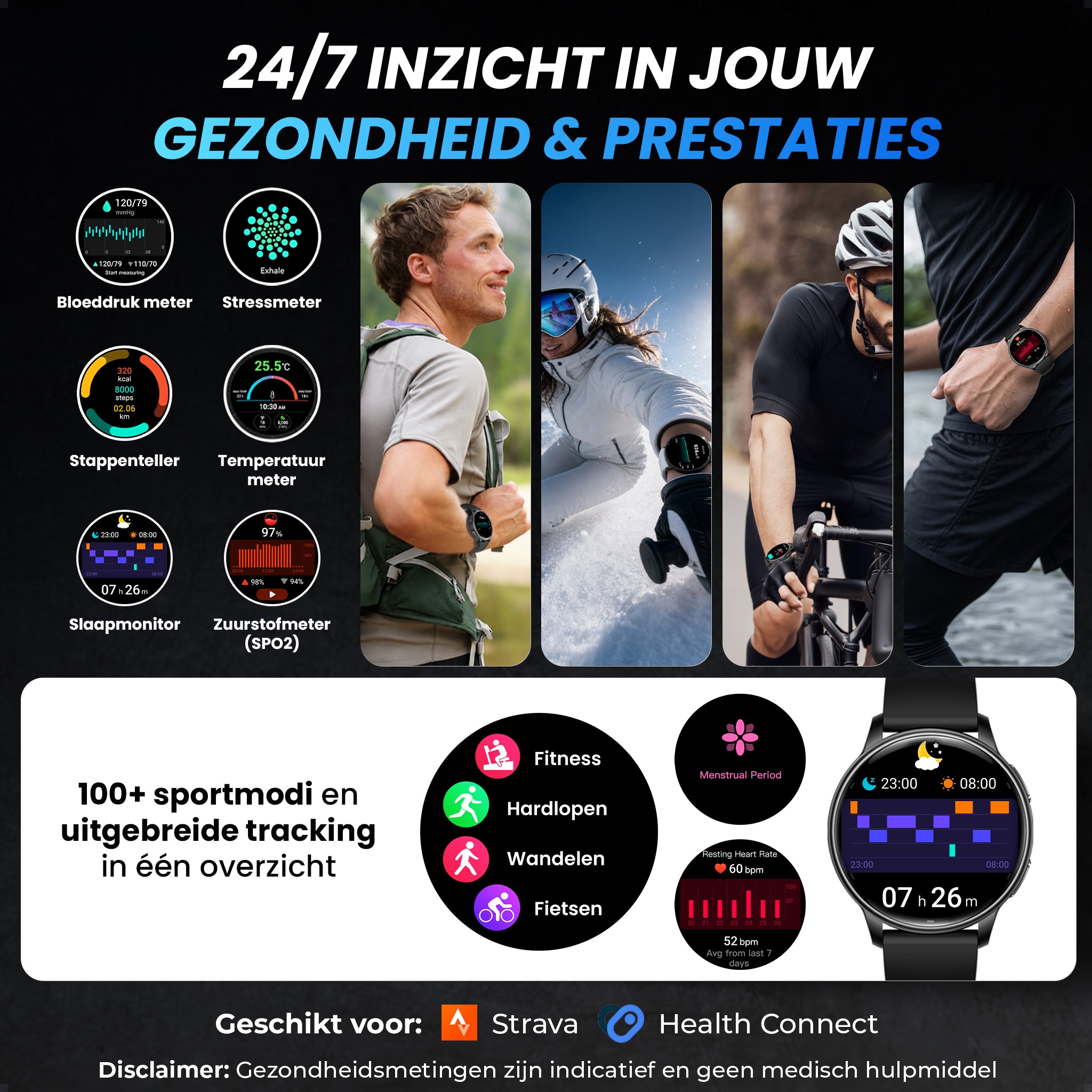 Siltcon® FitTrack Pro Smartwatch dames & heren