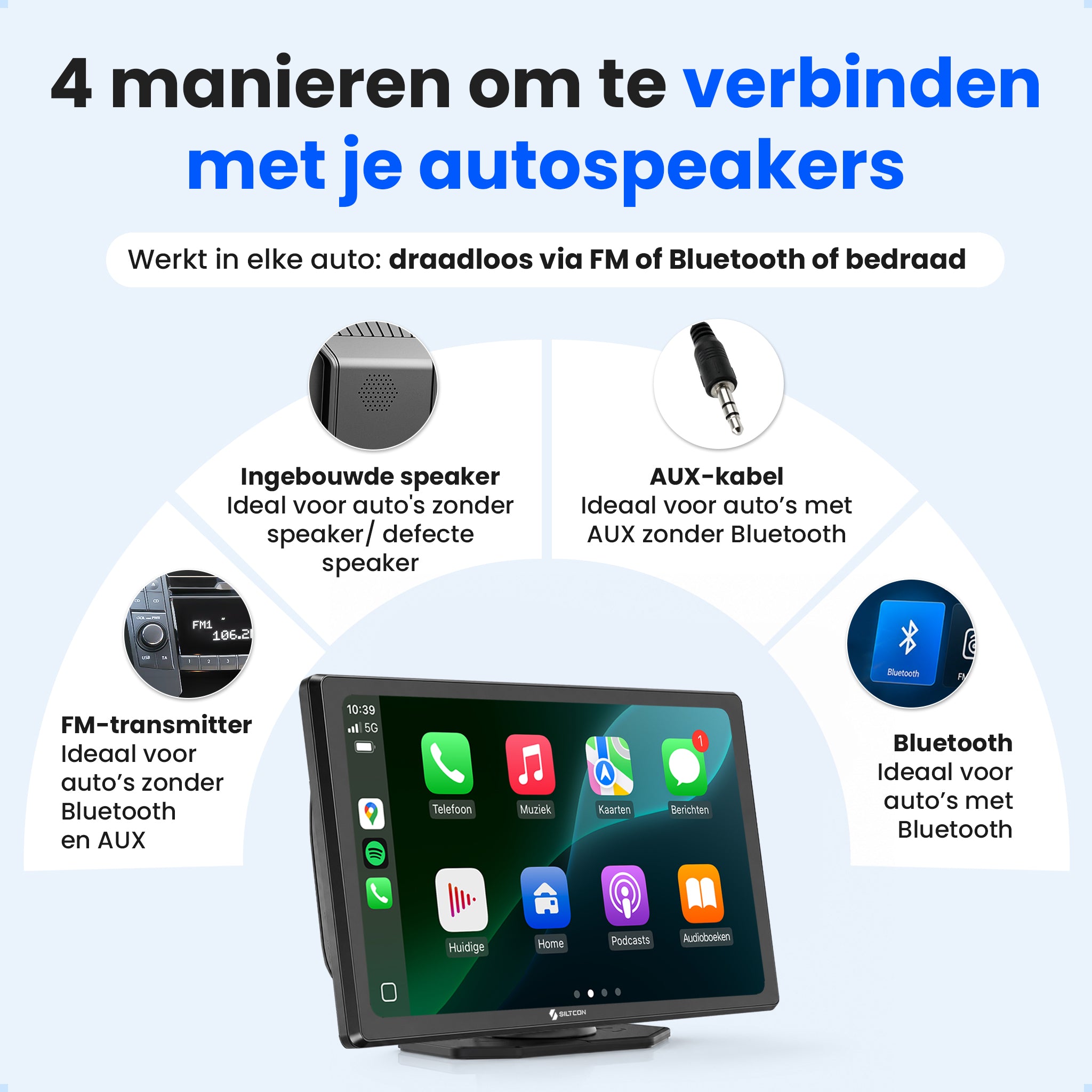 Siltcon® Geeignet für Carplay Bildschirm 9 Zoll