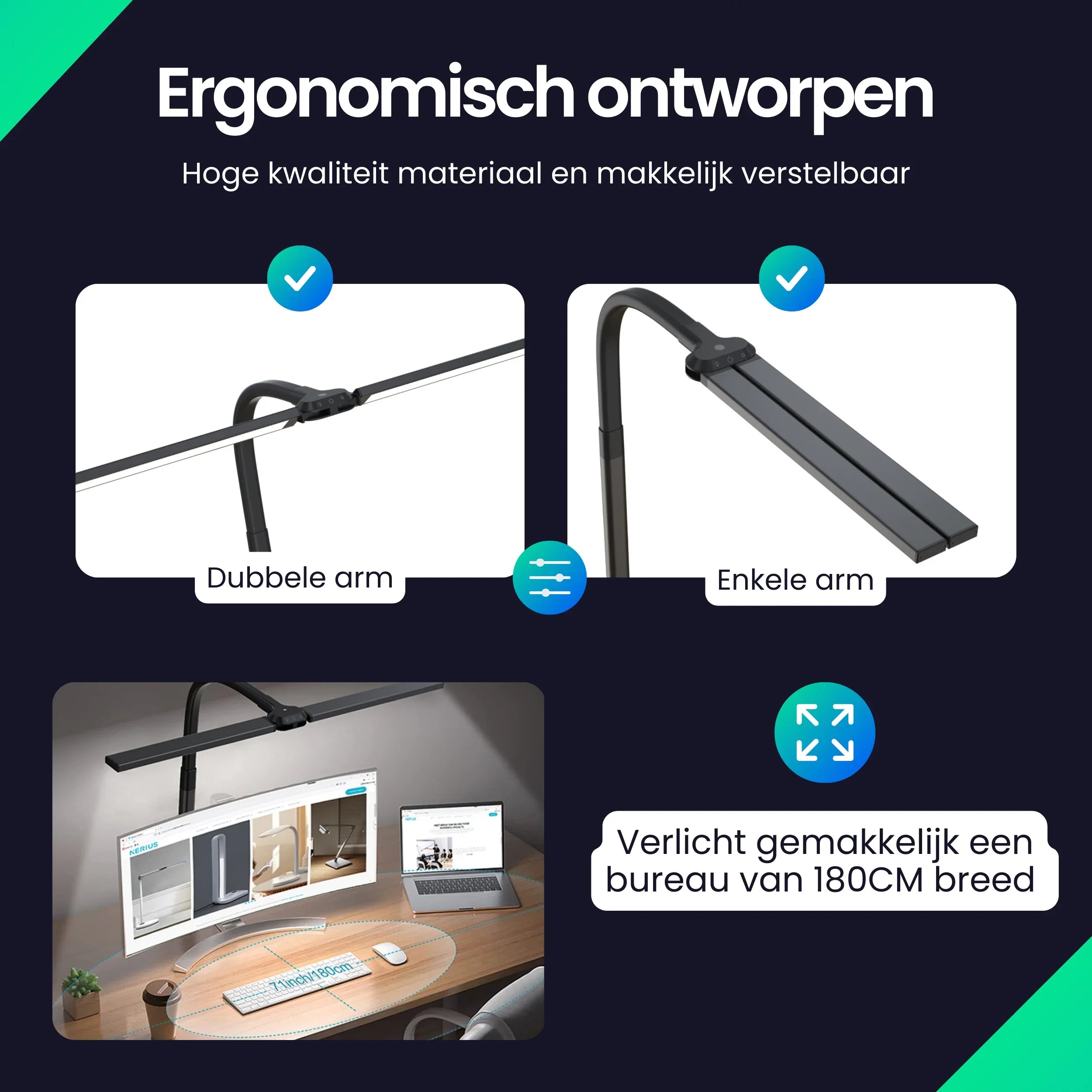 Siltcon Bureaulamp LED met Klem – Incl. afstandbediening - Siltcon