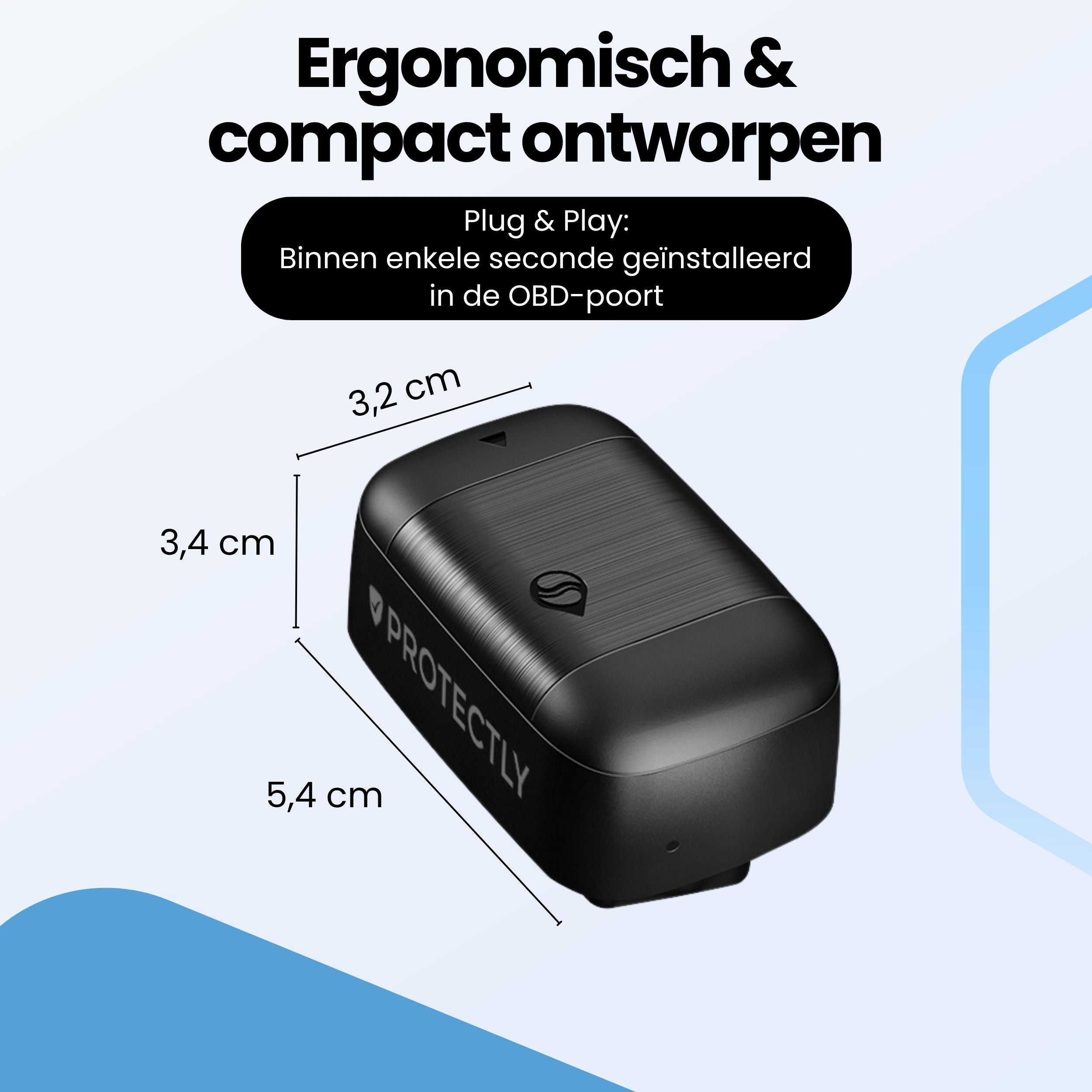 Protectly OBD GPS Tracker – Zonder Abonnement – 4G Tracking Auto - Siltcon