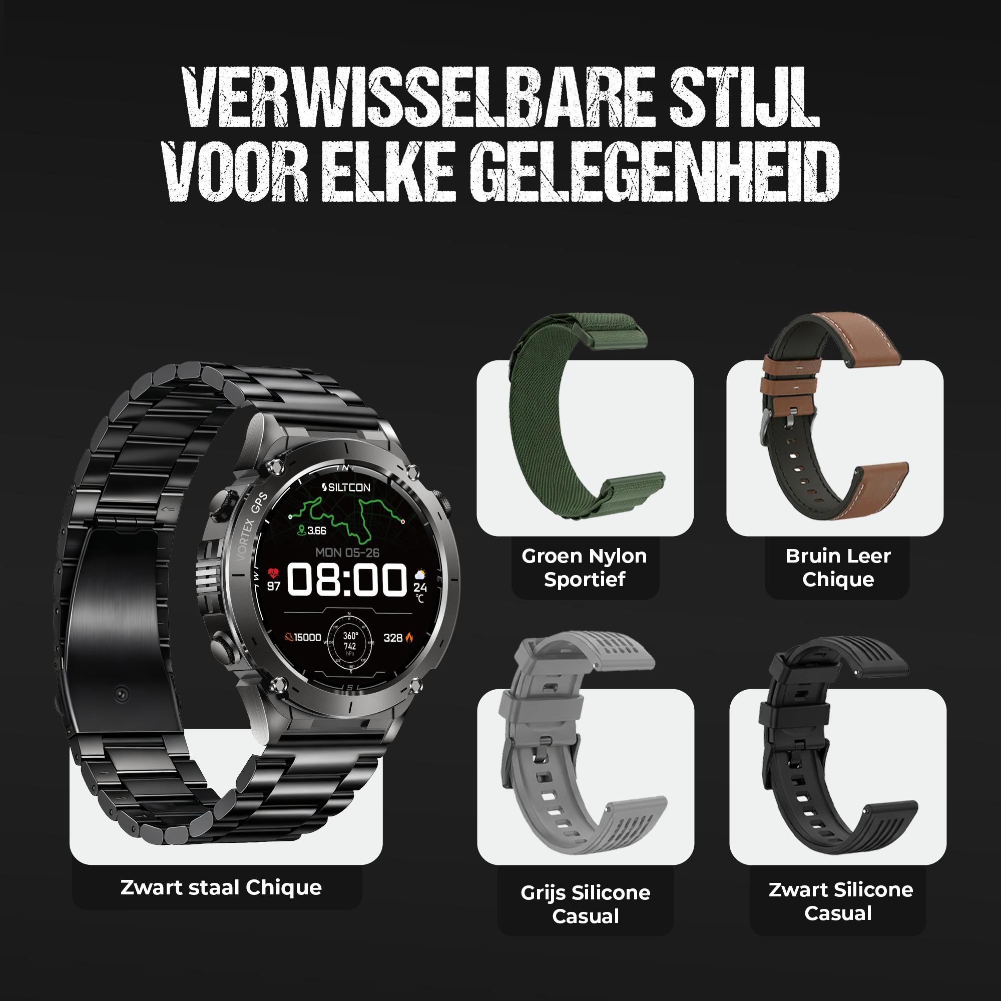 Siltcon® Smartwatch Armbänder – Original Armbänder für Vortex Smartwatch