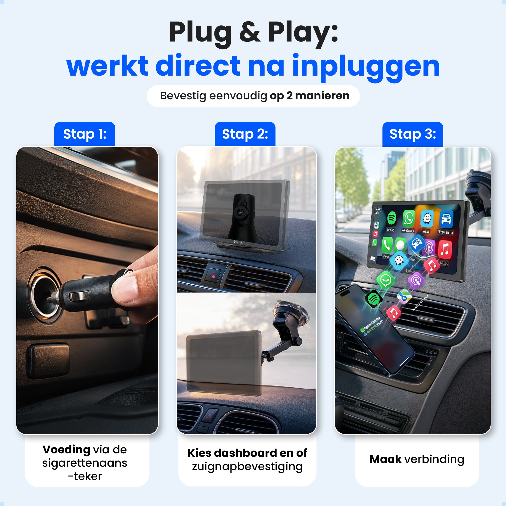 Siltcon® Geeignet für Carplay Bildschirm 9 Zoll