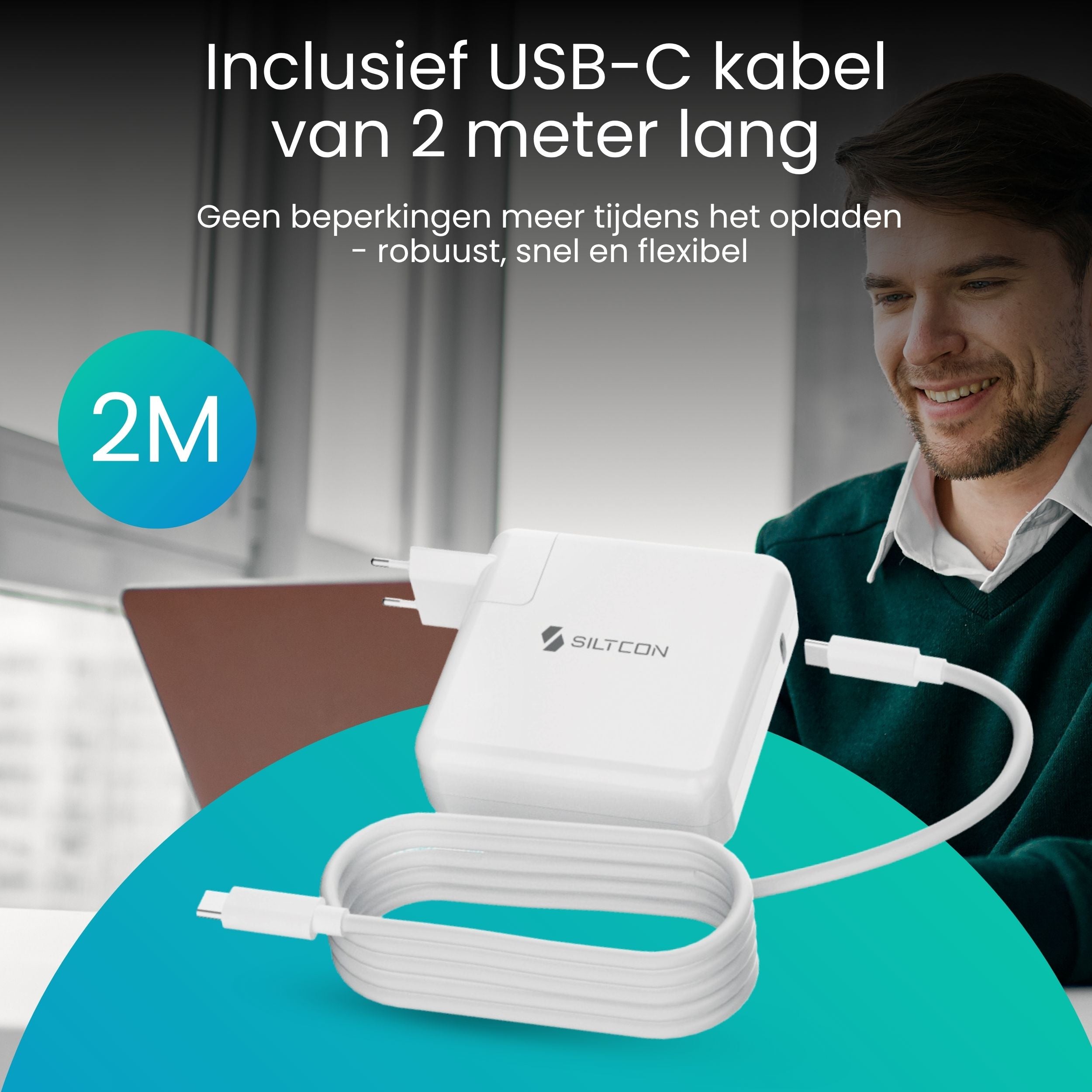 Siltcon USB-C Adapter 96W – Snellader MacBook, iPhone & Laptop - Siltcon