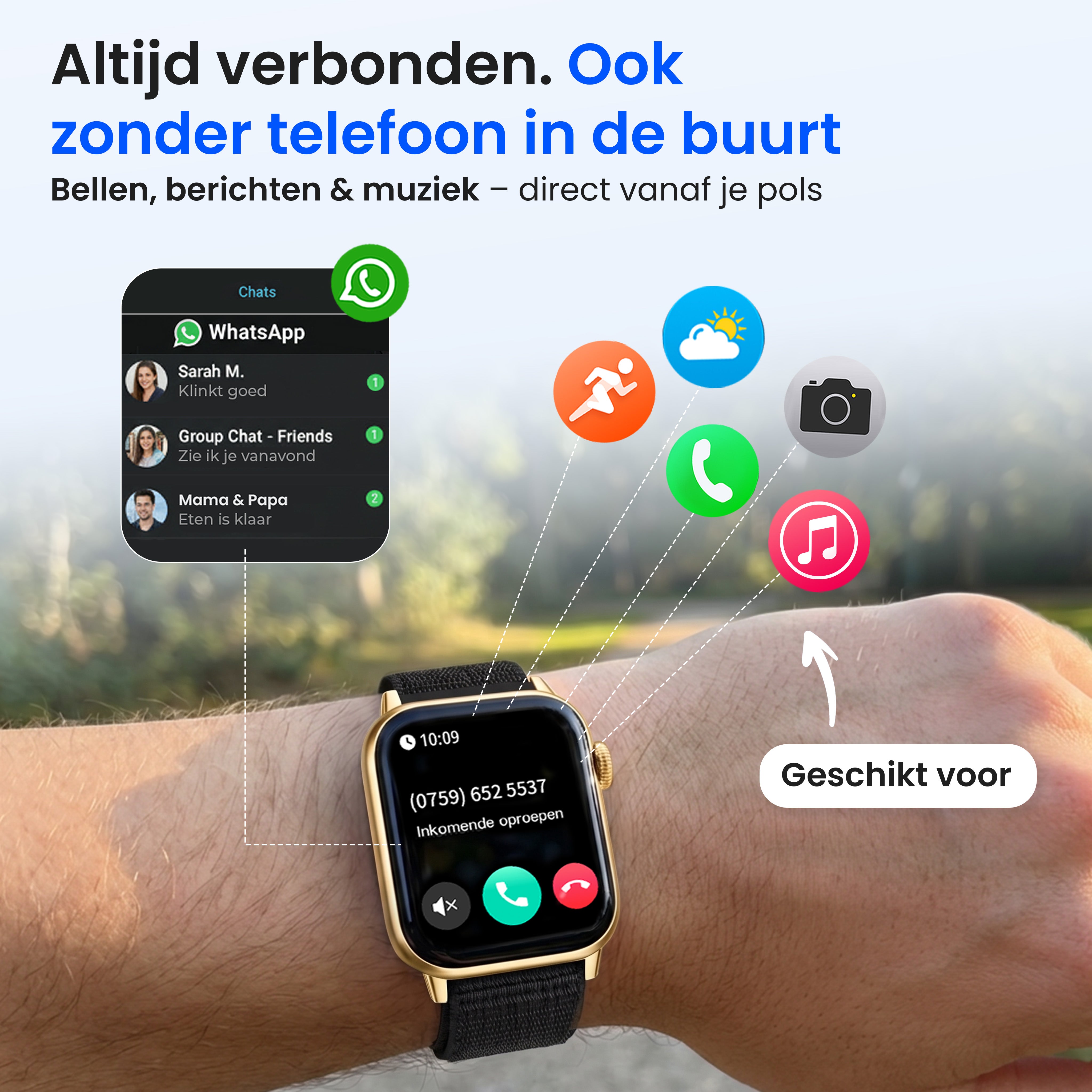 Siltcon Smartwatch Heren & Dames Pro - Goud