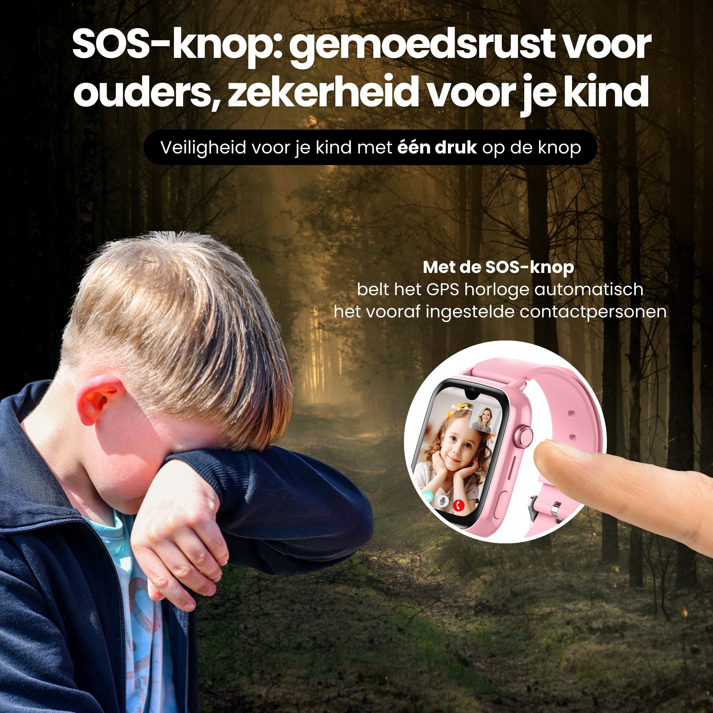 Protectly® GPS Uhr Kind - Rosa