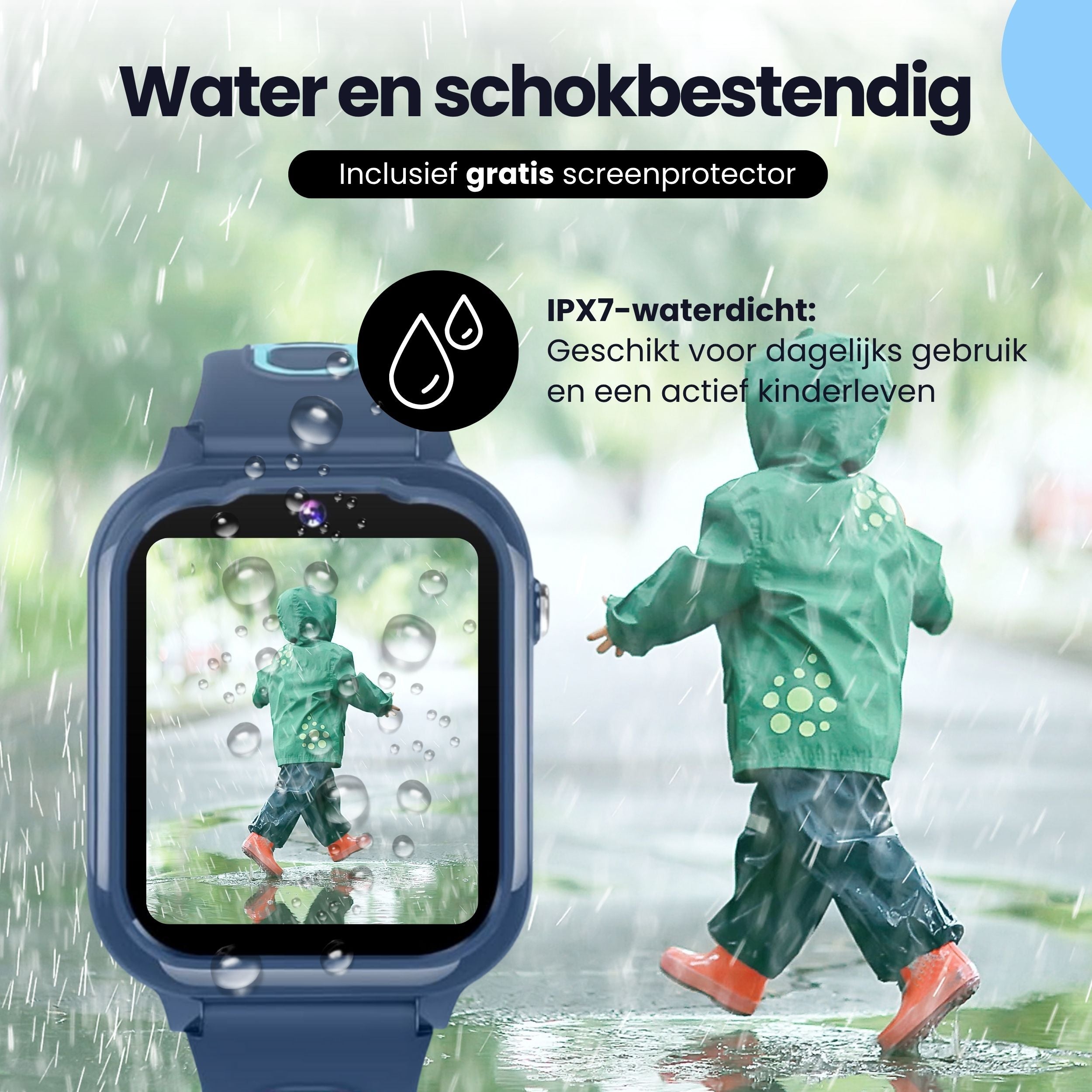 Protectly Kids Smartwatch – GPS horloge kinderen – Smartwatch kind met bellen - Blauw - Siltcon