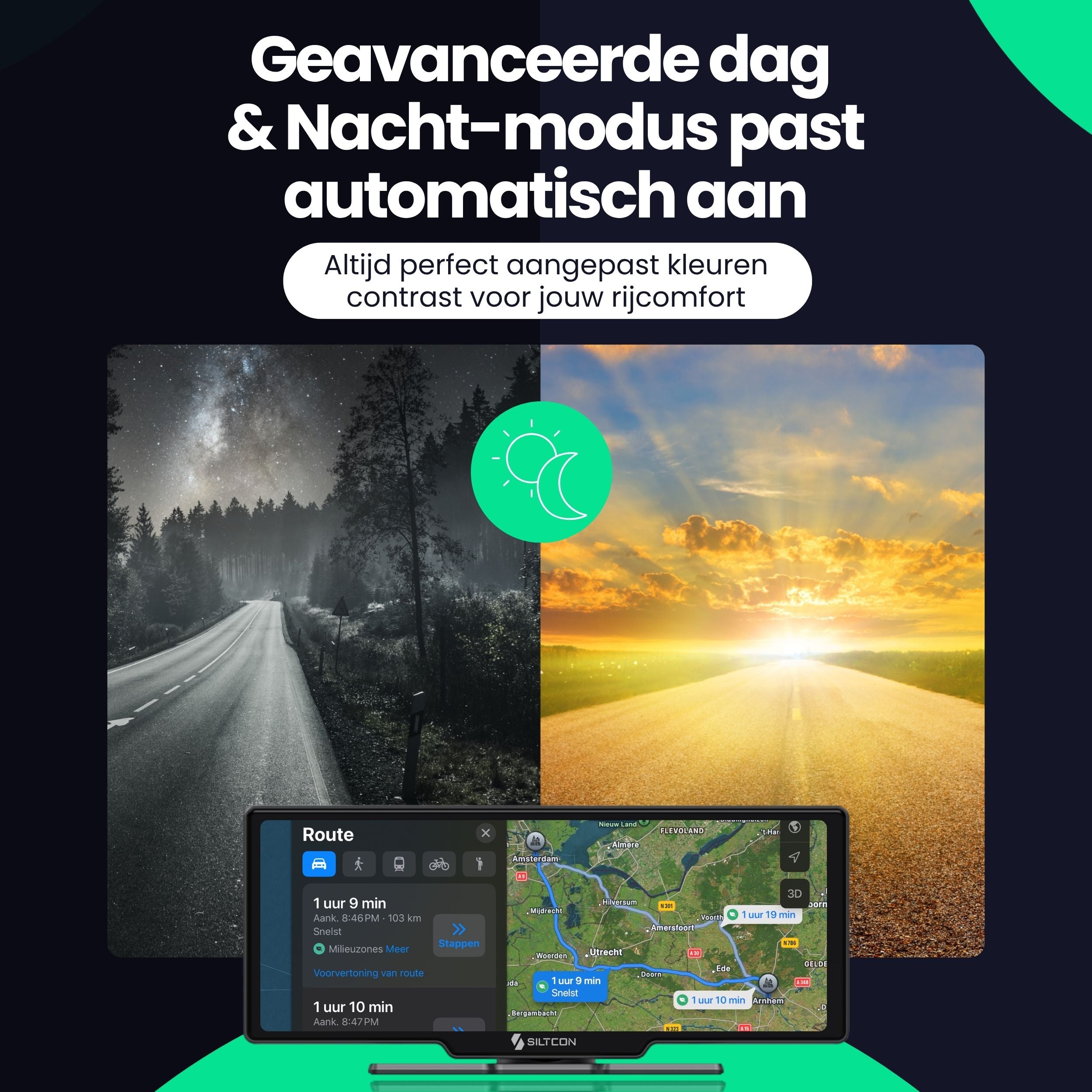 Siltcon 10.26” CarPlay Scherm – Draadloos voor iOS & Android - Siltcon